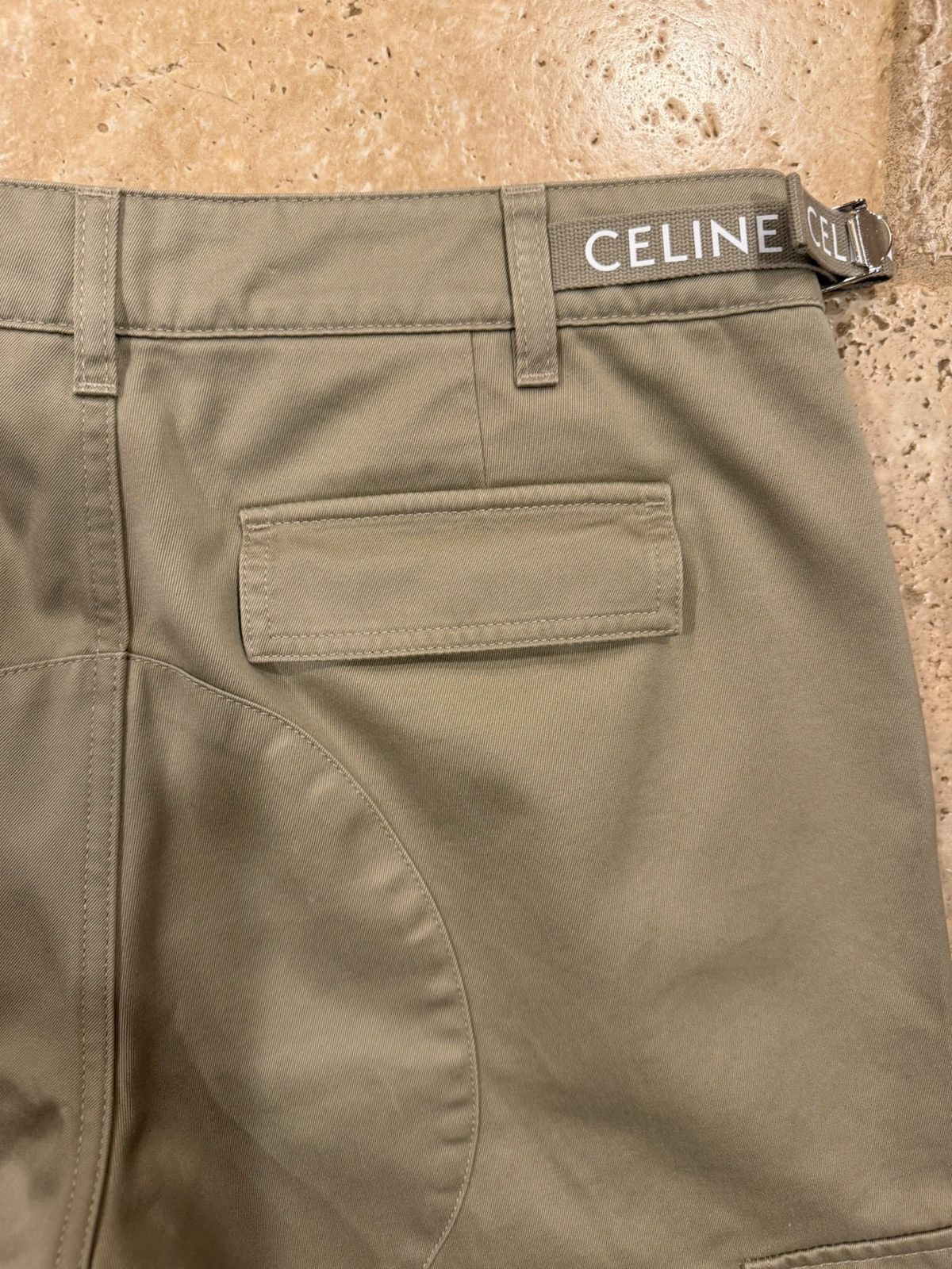 Celine Celine x Hedi Twill Khaki Logo Cargo Trouser Pants Size US 32 / EU 48 - 14 Thumbnail