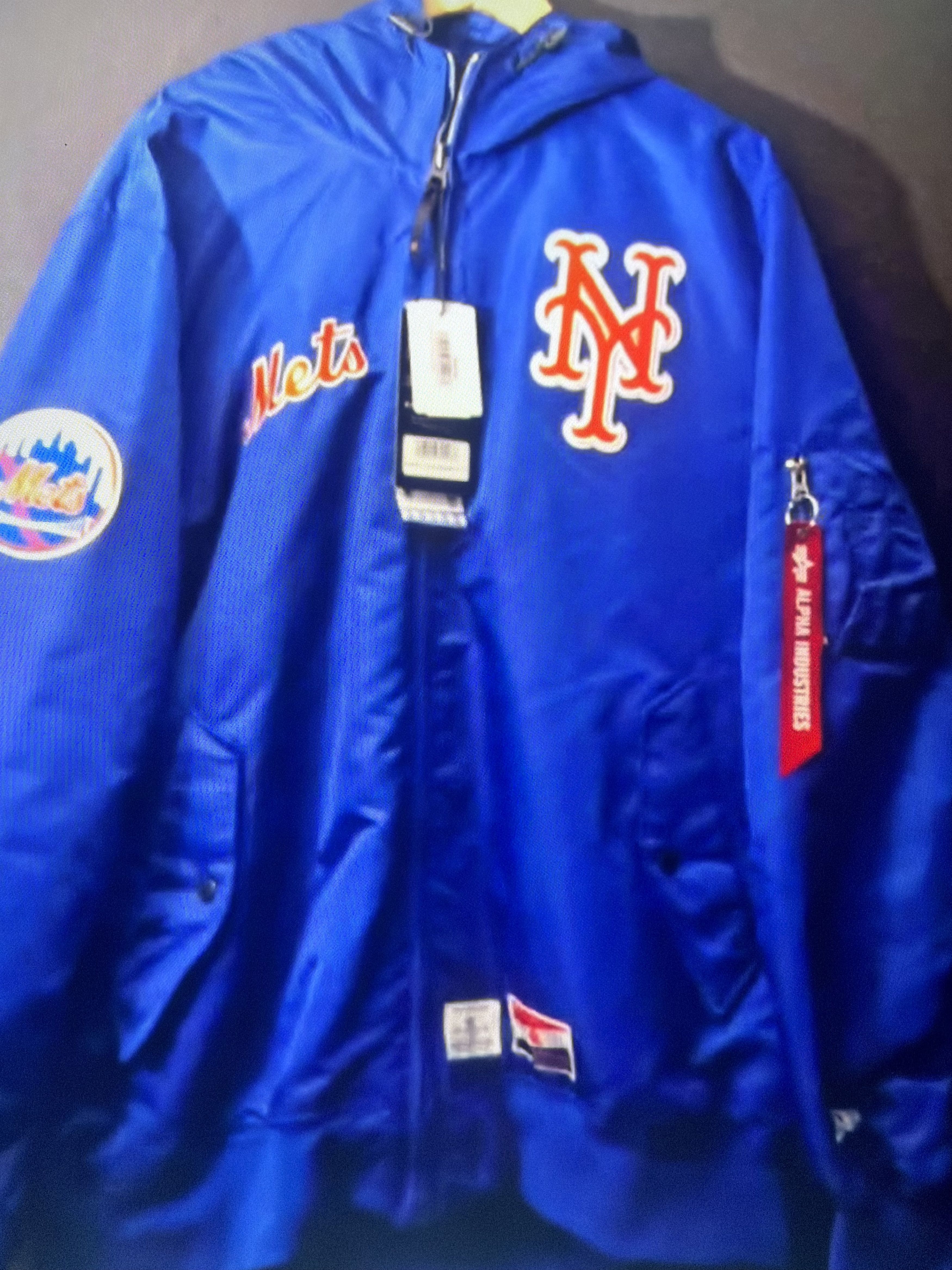 New Era X Alpha Industries Xnew York Mets 2b Bomber 2XL in Blue, Men's (Size Xxl)
