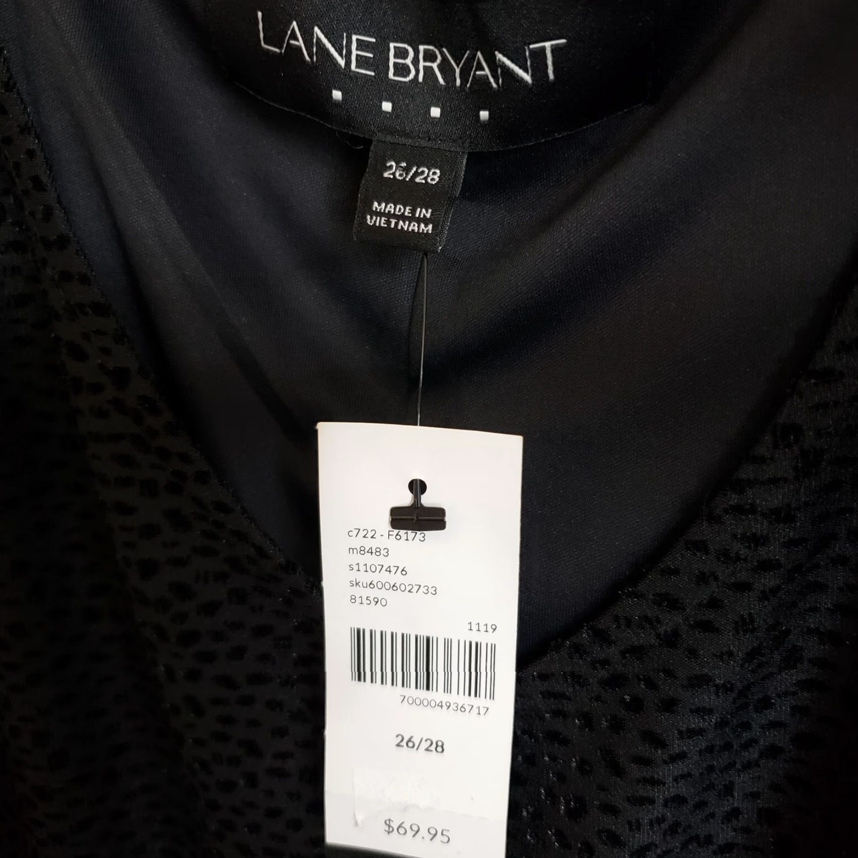 Vintage Lane Bryant Womens Dress Sz 26/28 Solid Black V-Neck A-Line Pullover Midi Plus Size 26/28 Womens Black Line Bryant Dress Size 4XL / US 24-26 - 6 Thumbnail