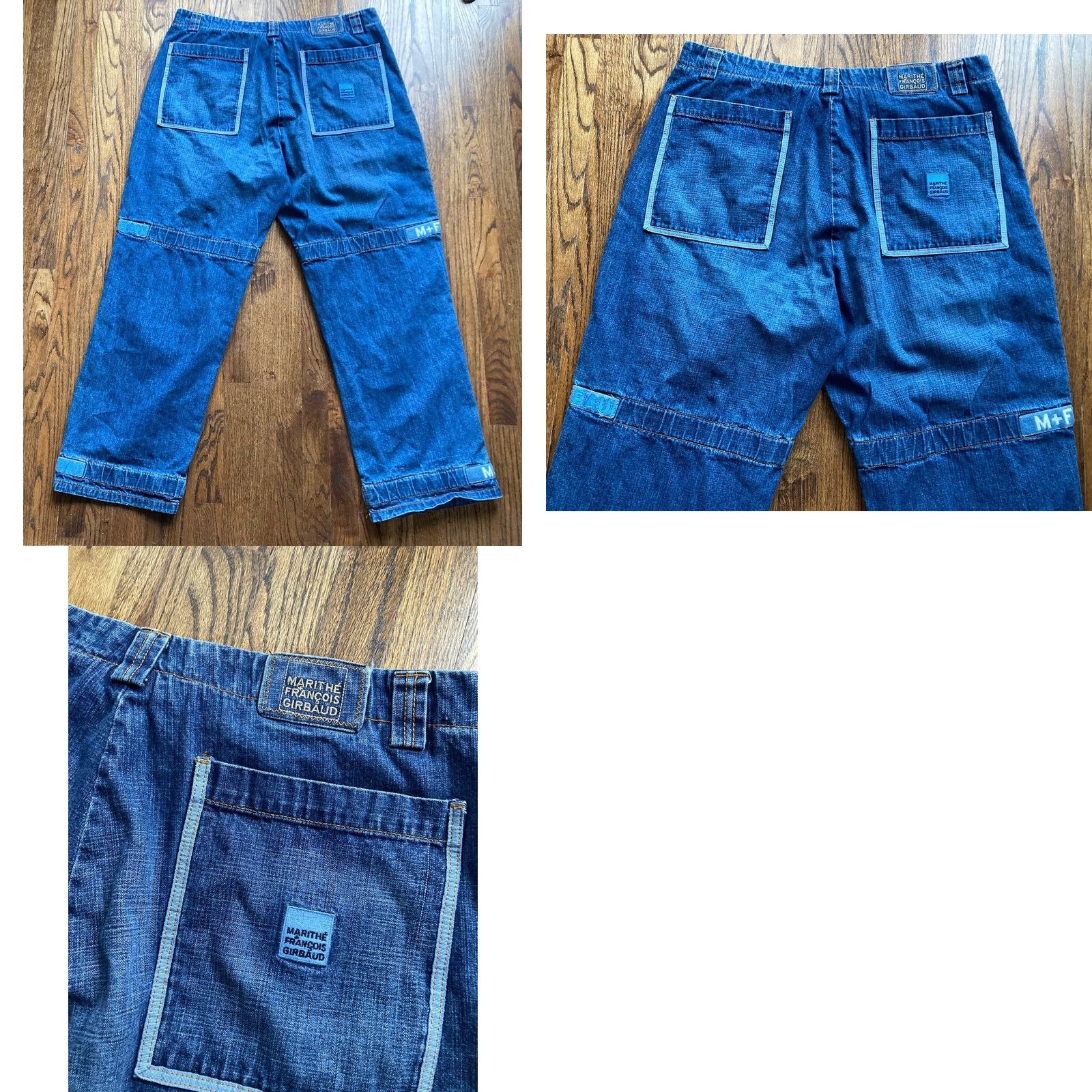 Vintage VINTAGE Marithe Francois Girbaud Jeans Mens 42x33 Baggy Shuttle Tape VTG Y2K Cargo Blue Denim Wide-Leg Pockets 90s Mens Size US 42 / EU 58 - 9 Thumbnail