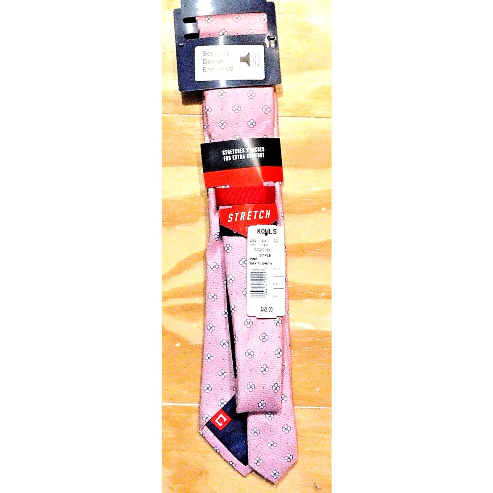 Chaps Chaps Mens Stretch Summer Pink Bay Flower Tie Silk Size ONE SIZE - 3 Thumbnail