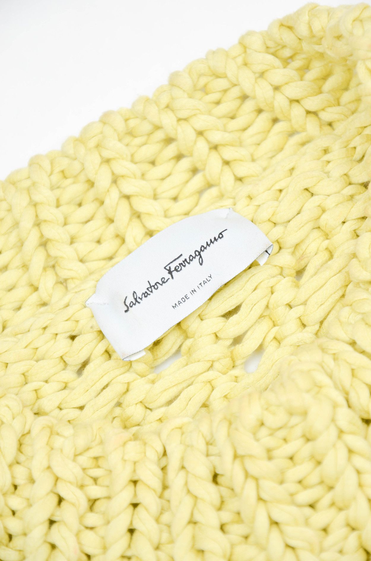 Salvatore Ferragamo Salvatore Ferragamo Open-Knit Cotton Maxi Dress Yellow - L Size L / US 10 / IT 46 - 6 Thumbnail