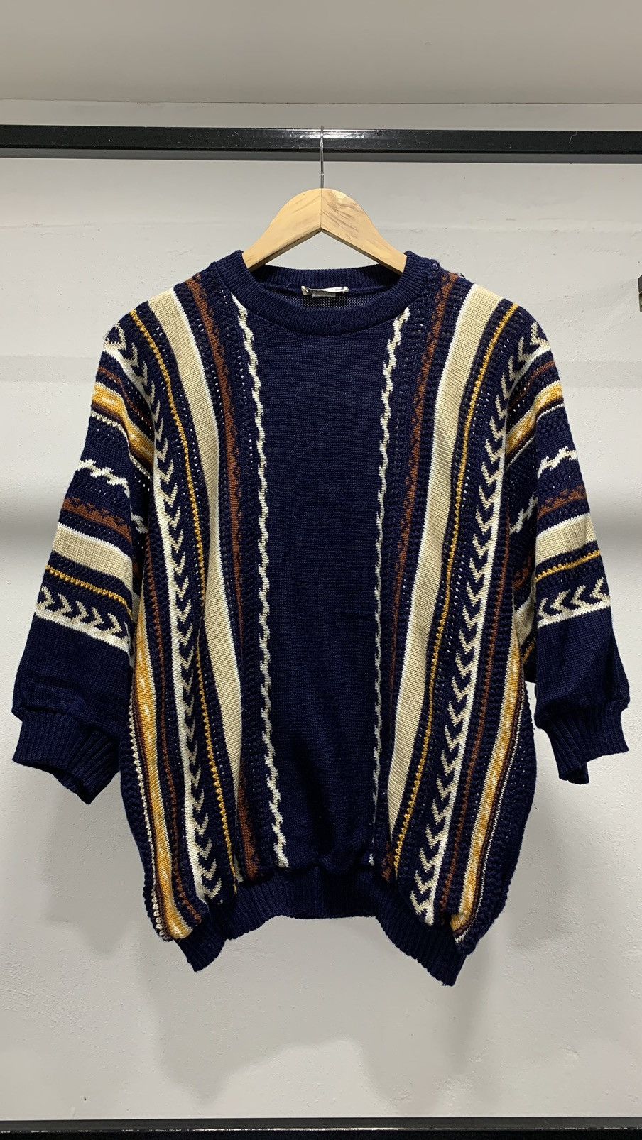 Aran Isles Knitwear × Coogi × Homespun Knitwear Coogi Inspired Knit Shirt 90s Punk Grunge Native Aztec Size US L / EU 52-54 / 3 - 1 Thumbnail