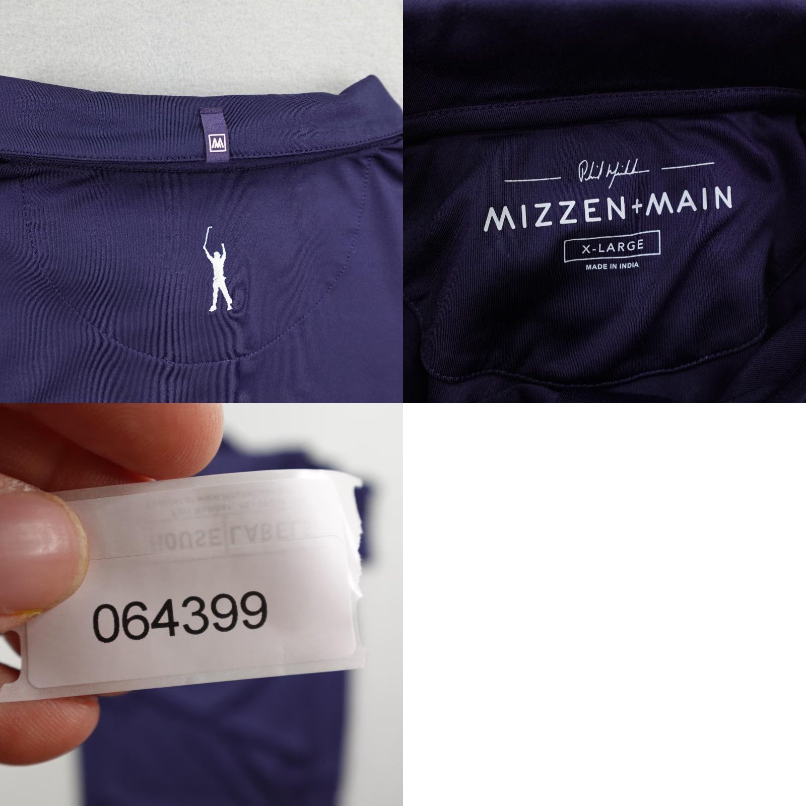Mizzen+Main Mizzen+Main Polo Shirt Mens XL Blue Performance Golf Phil Mickelson Golfer Flex Shirt Polo Size US XL / EU 56 / 4 - 8 Thumbnail
