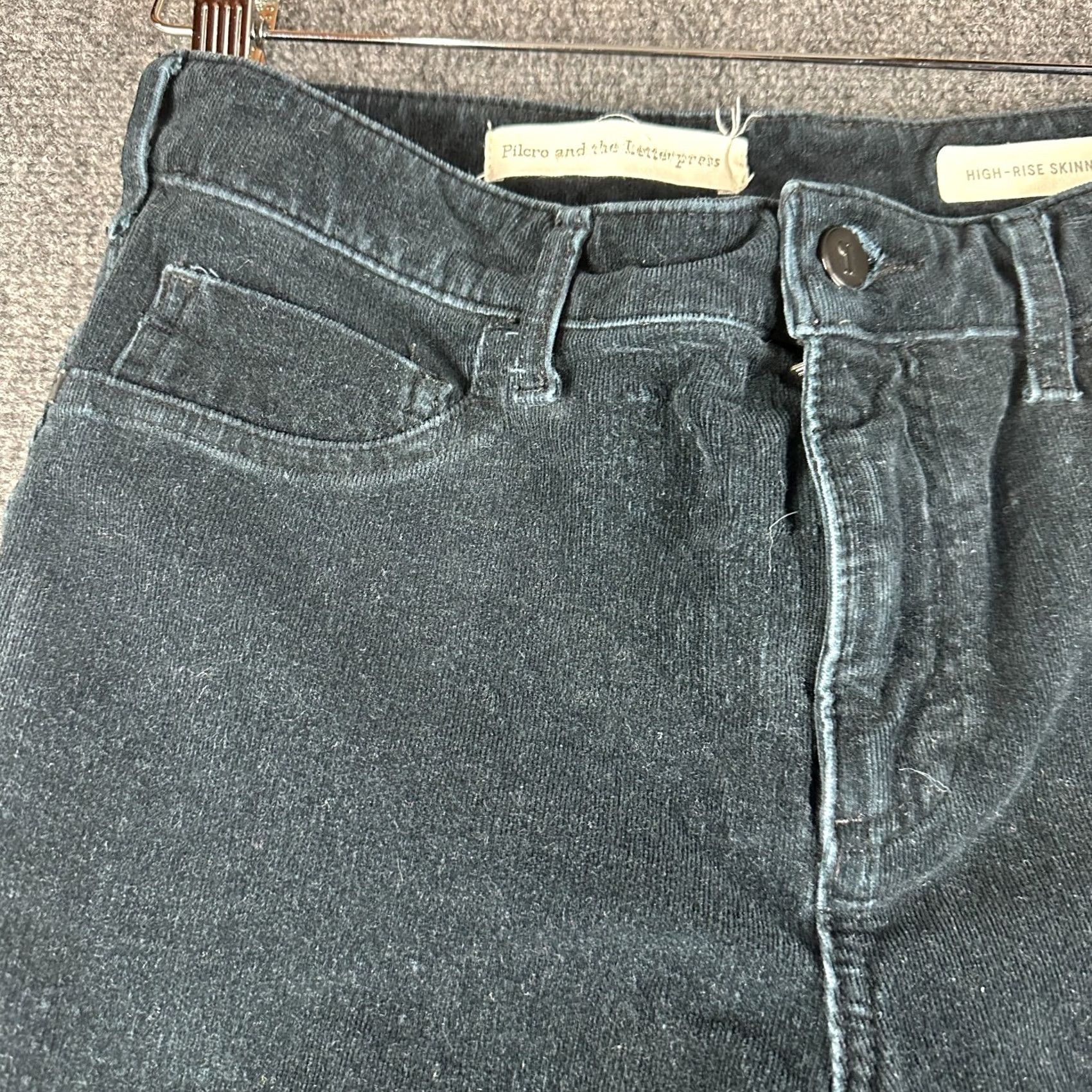 Anthropologie Anthropologie Pilcro Letterpress Pants Womens 29 HIgh Rise Skinny Corduroy Black Size 29" - 3 Thumbnail