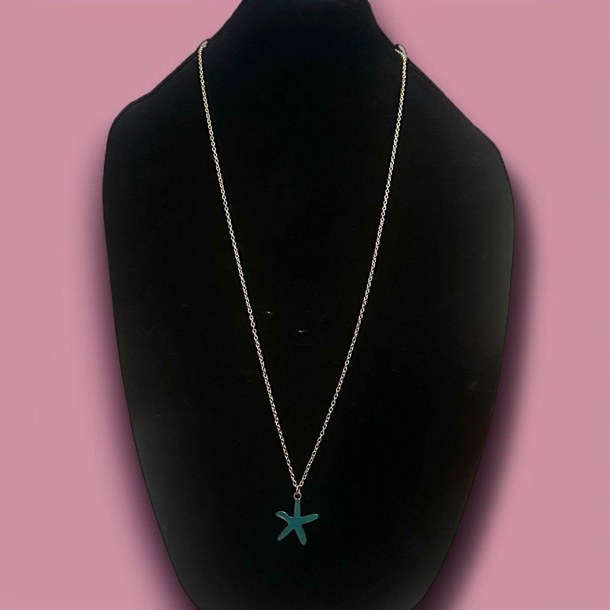 Other Long gold tone enamel turquoise starfish pendant necklace Size ONE SIZE - 2 Thumbnail