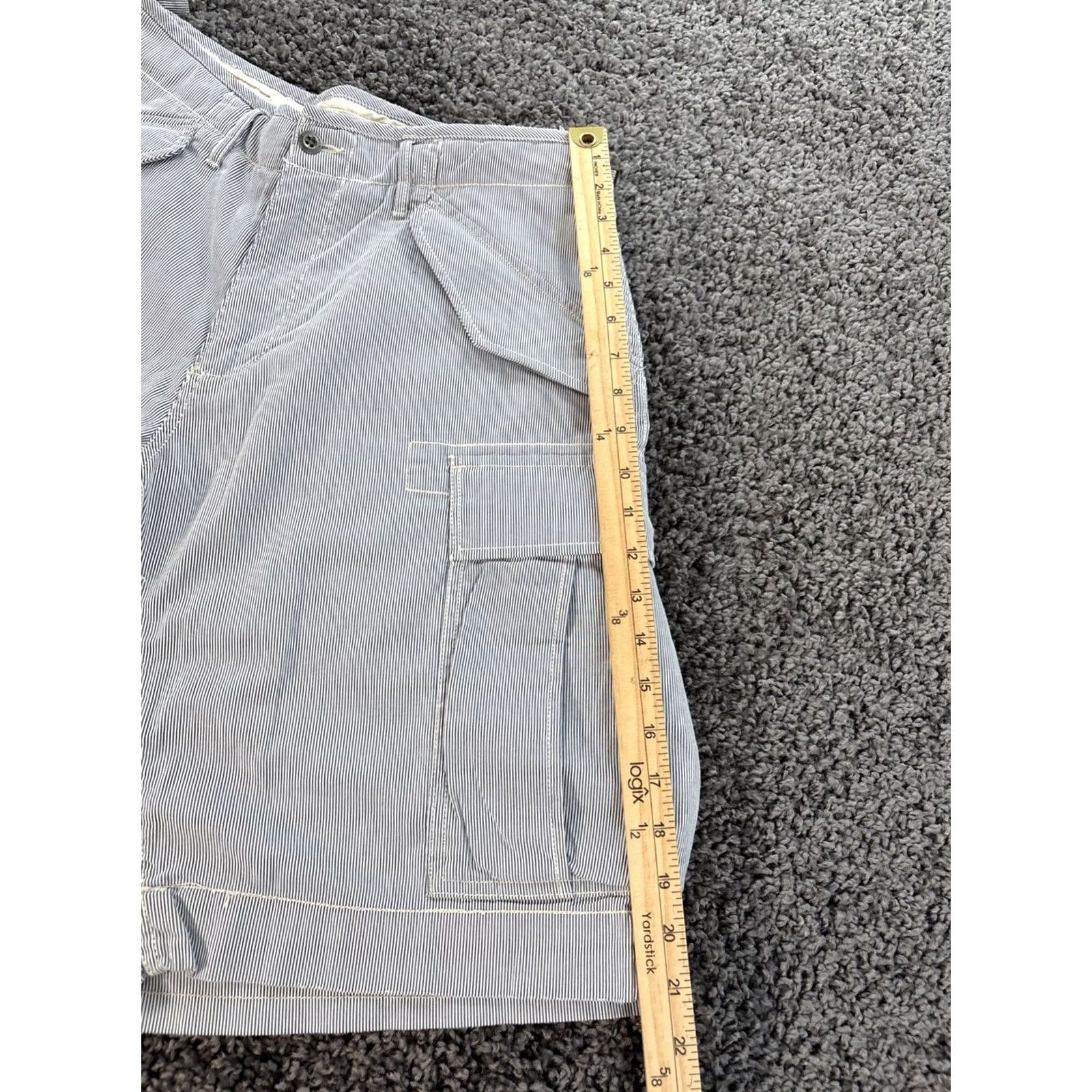 Polo Ralph Lauren VINTAGE Polo Ralph Lauren Shorts Mens 33 Seersucker Cargo Military Paratrooper Casual Travel Workwear Blue 100% Cotton Zip Size US XS / EU 42 / 0 - 2 Thumbnail