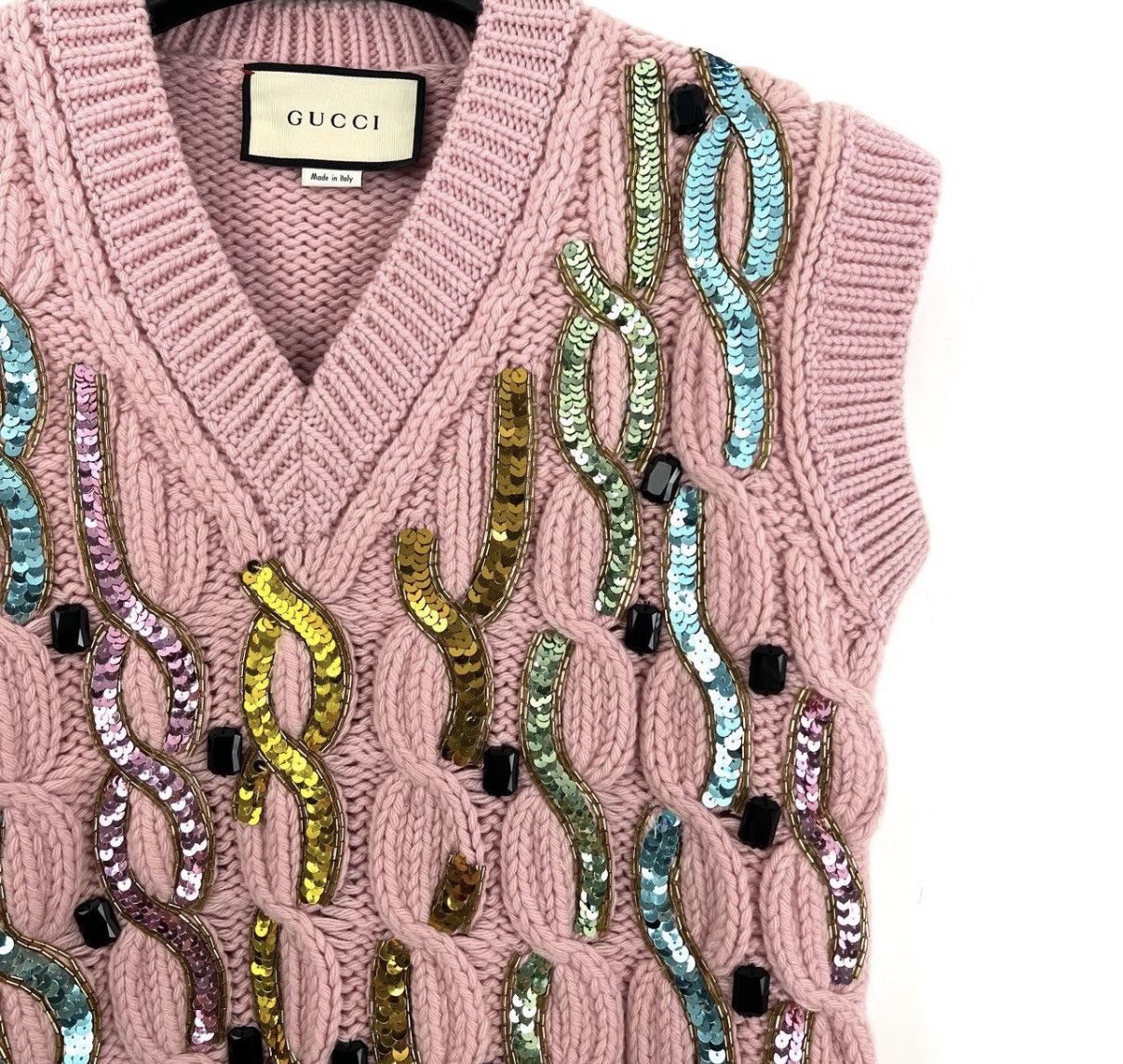 Gucci Gucci/Embroidered Sequin Knit Vest K12 Size S / US 4 / IT 40 - 4 Thumbnail
