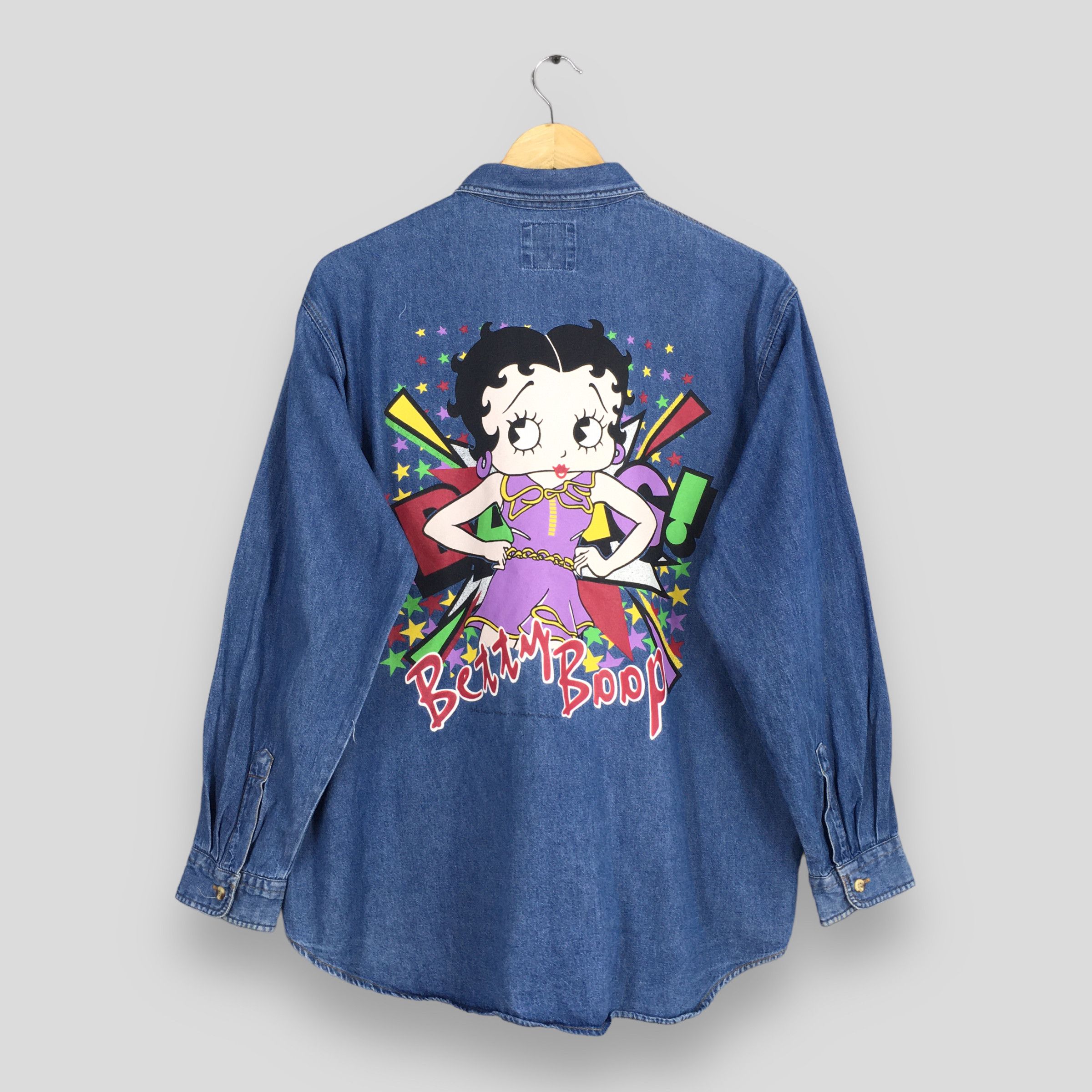 Disney × Vintage Vintage 90s Betty Boop Denim Oxfords Button Down Shirt M Size US M / EU 48-50 / 2 - 1 Thumbnail