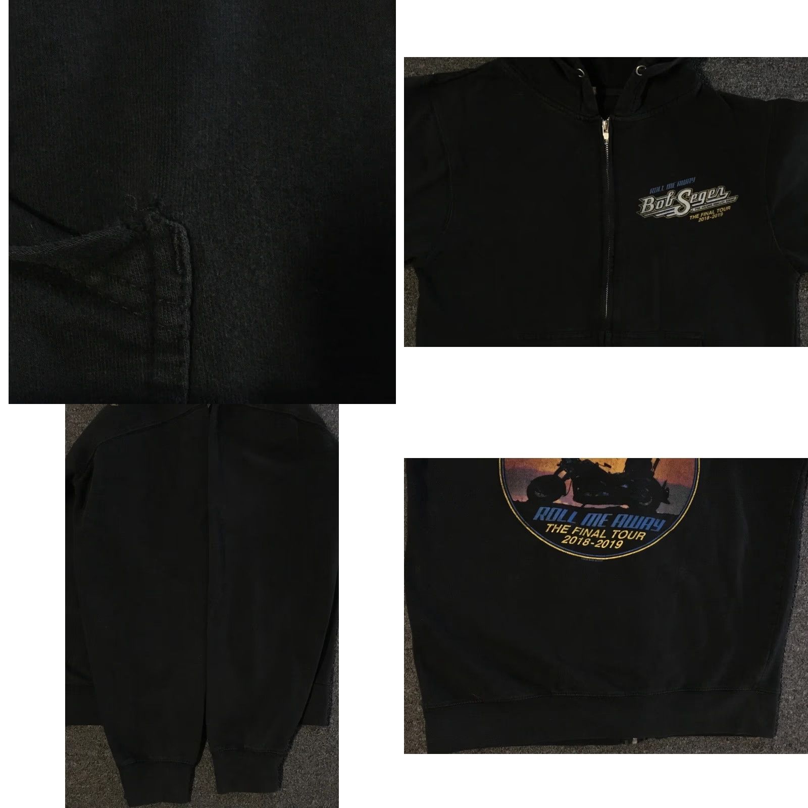 Vintage VINTAGE Bob Seger 2018 Final Tour Faded Zip Hoodie S Men Black Rock Grunge Concert 90s Biker Southwestern Military Music Band Tailored for Mens Size US S / EU 44-46 / 1 - 8 Thumbnail