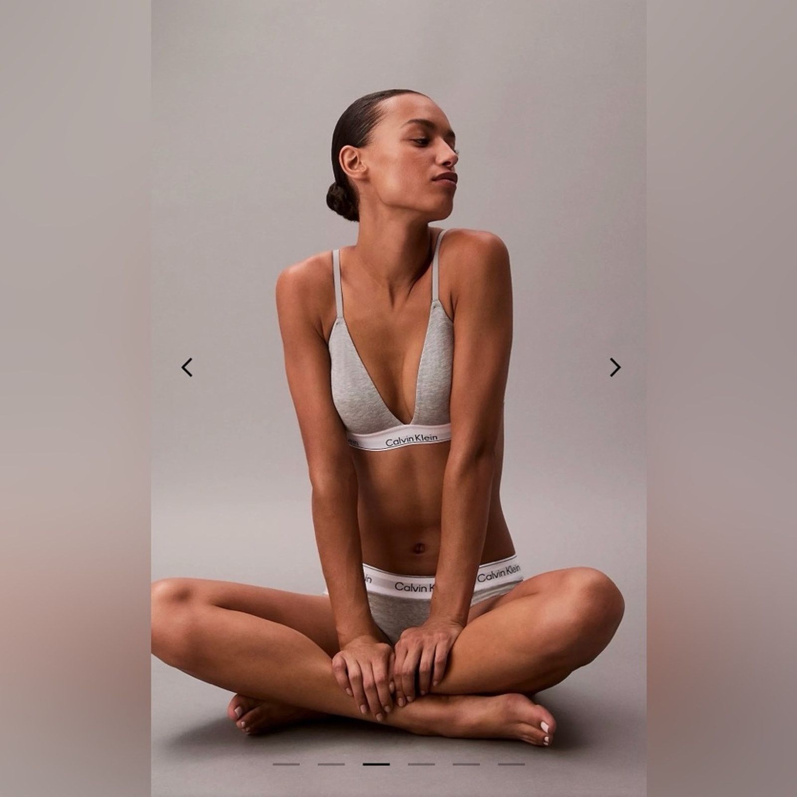 Calvin Klein Calvin Klein Light Gray Logo Triangle Bralette & Brief Set S Size ONE SIZE - 2 Thumbnail