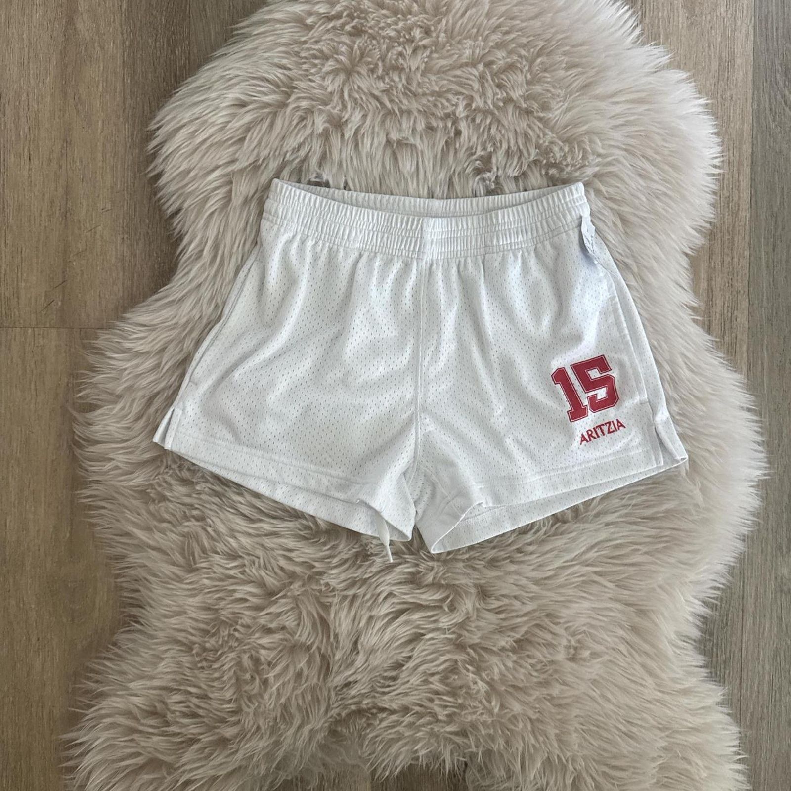 Aritzia NWOT ARITZIA Courtside Mid Thigh Short - White Red XXS Size 24" / US 00 / IT 34 - 2 Thumbnail