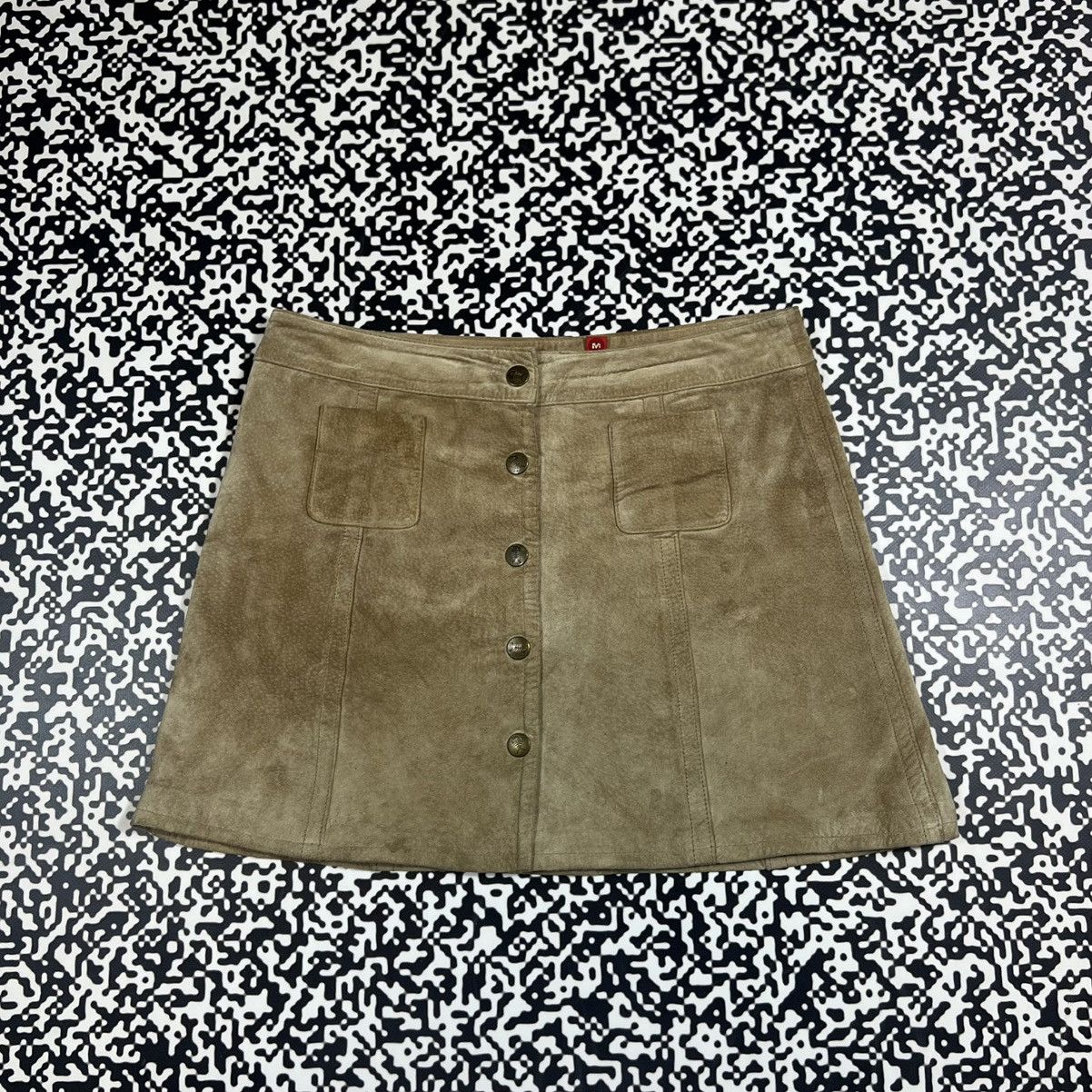 Japanese Brand Vintage Y2K Fishbone Leather Mini Skirt Japanese 90s Style Size 27" / US 4 / IT 40 - 3 Thumbnail