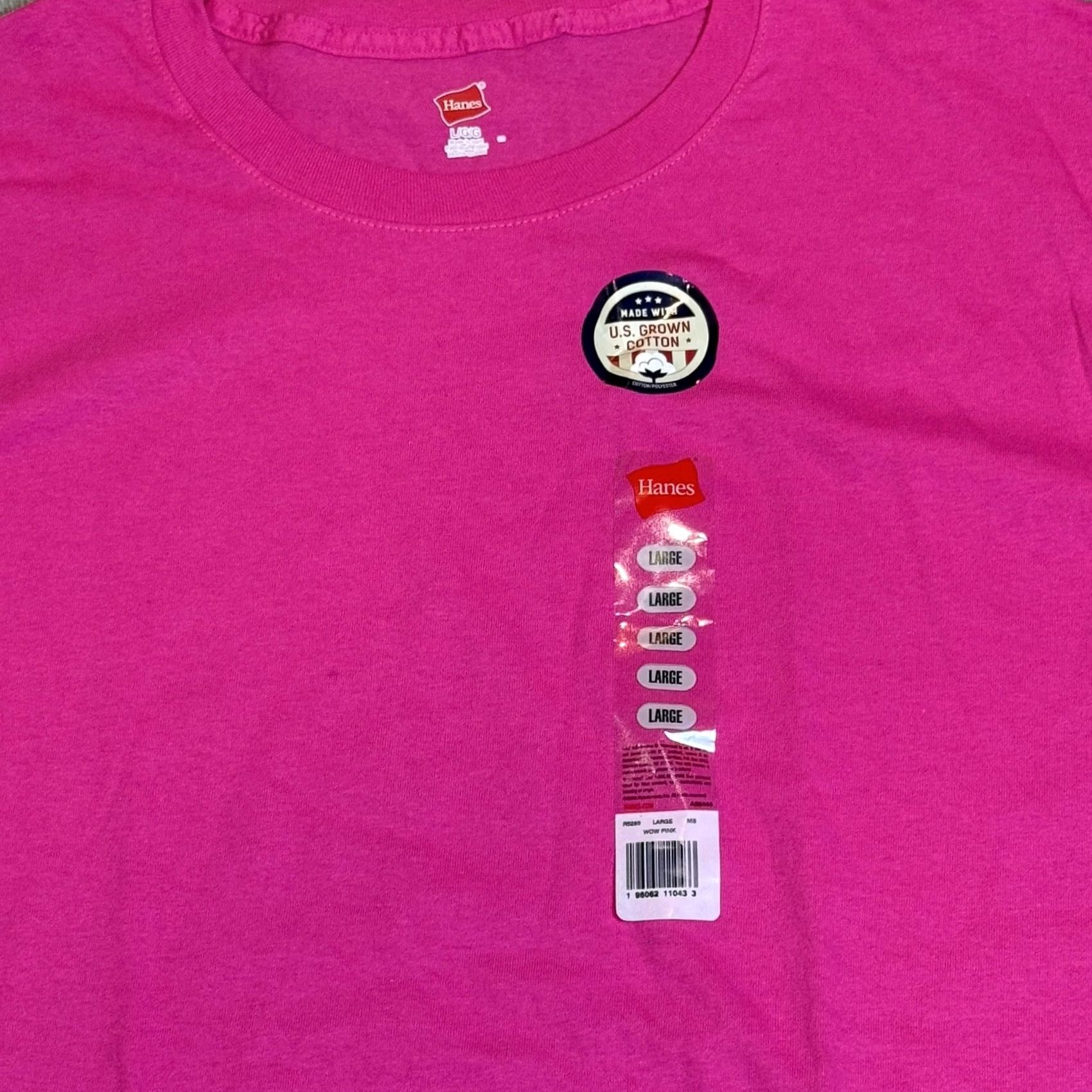 Hanes Hanes T-Shirt Mens Large Pink Cotton Crew Neck Short Sleeve Authentic 100% Usa Size US L / EU 52-54 / 3 - 3 Thumbnail
