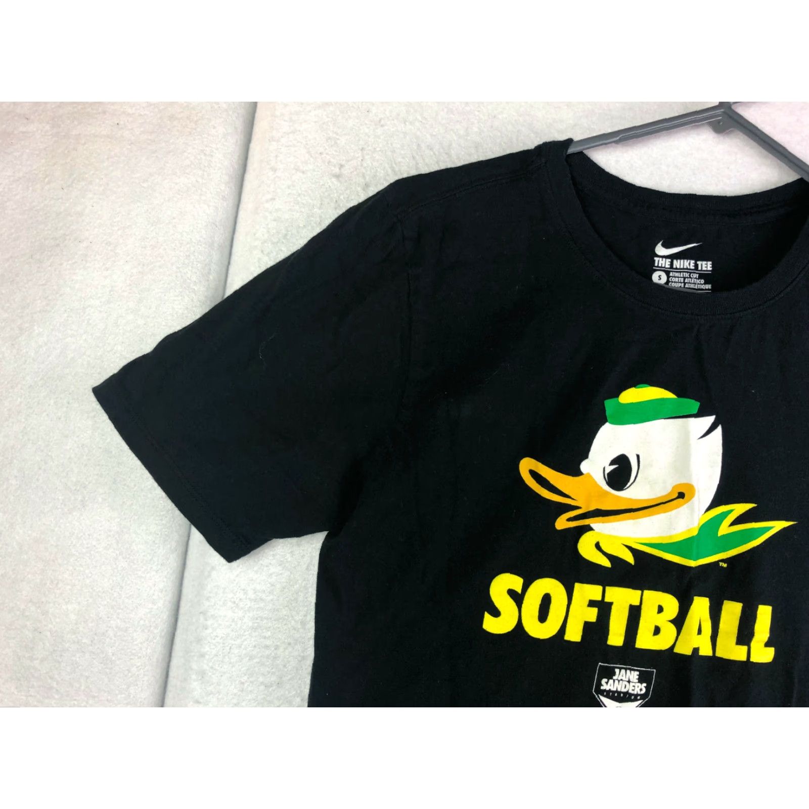 Nike Nike Tee T-Shirt Mens Size Small Black Jane Sanders Stadium Softball Logo Crew Neck Short Sleeve Athletic Solid Graphic Size US S / EU 44-46 / 1 - 6 Thumbnail