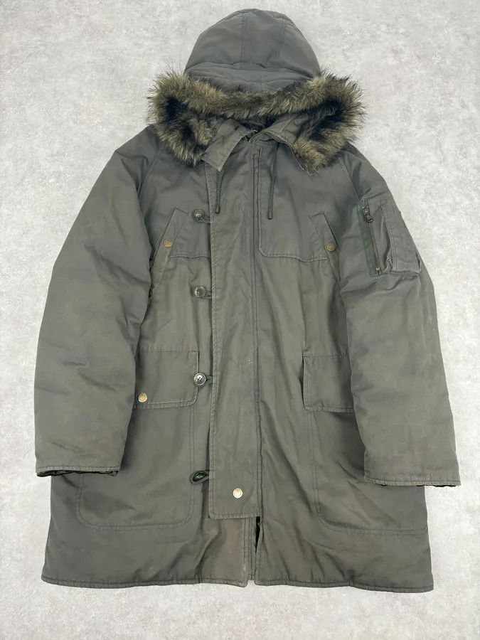 Dolce & Gabbana AW2003 Dolce & Gabbana Khaki Fur-Trimmed Military Parka Coat Size US L / EU 52-54 / 3 - 1 Thumbnail