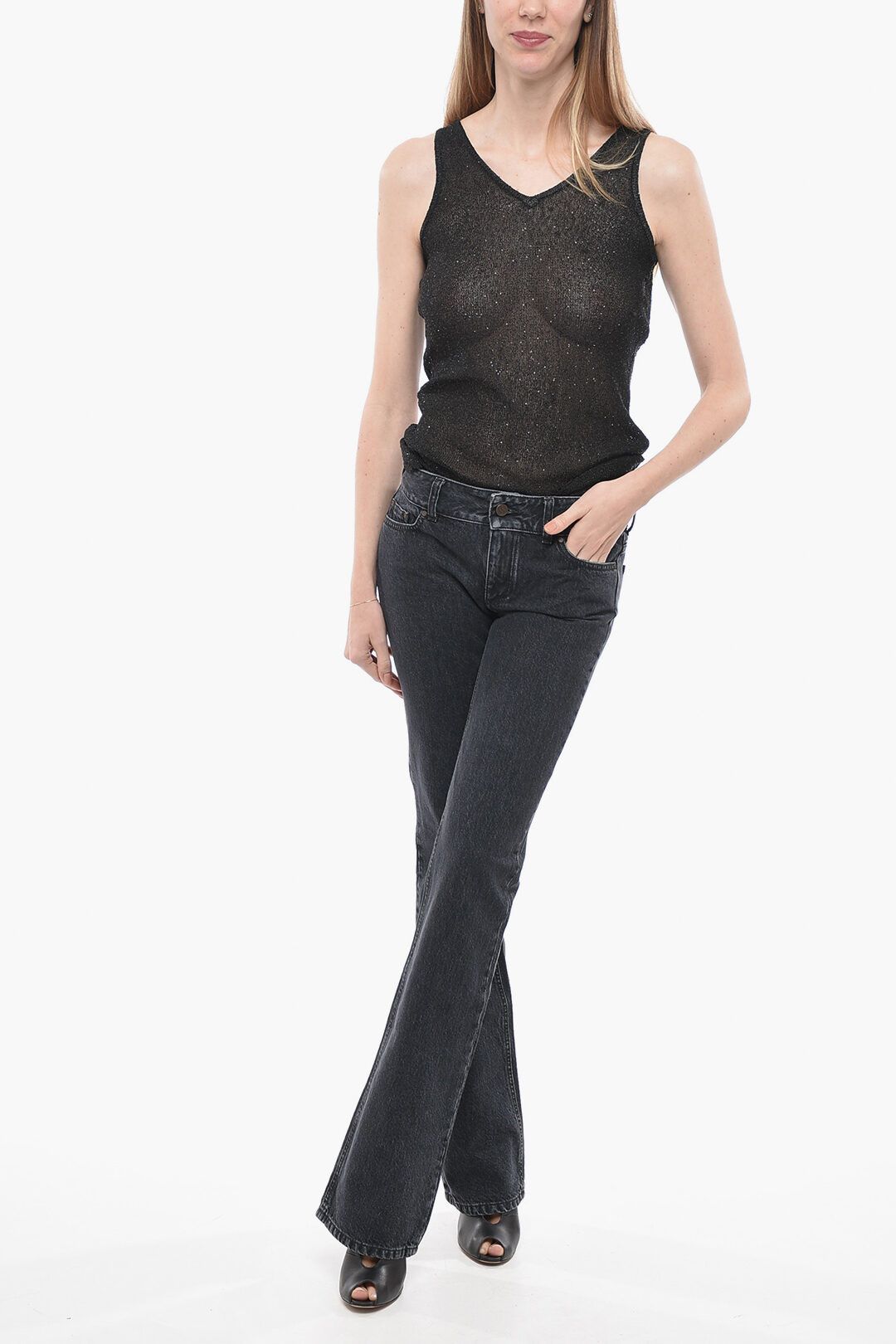 Stella McCartney og1mm0824 Stone Washed Straight Fit Denims in Black Size 28" / US 6 / IT 42 - 4 Thumbnail