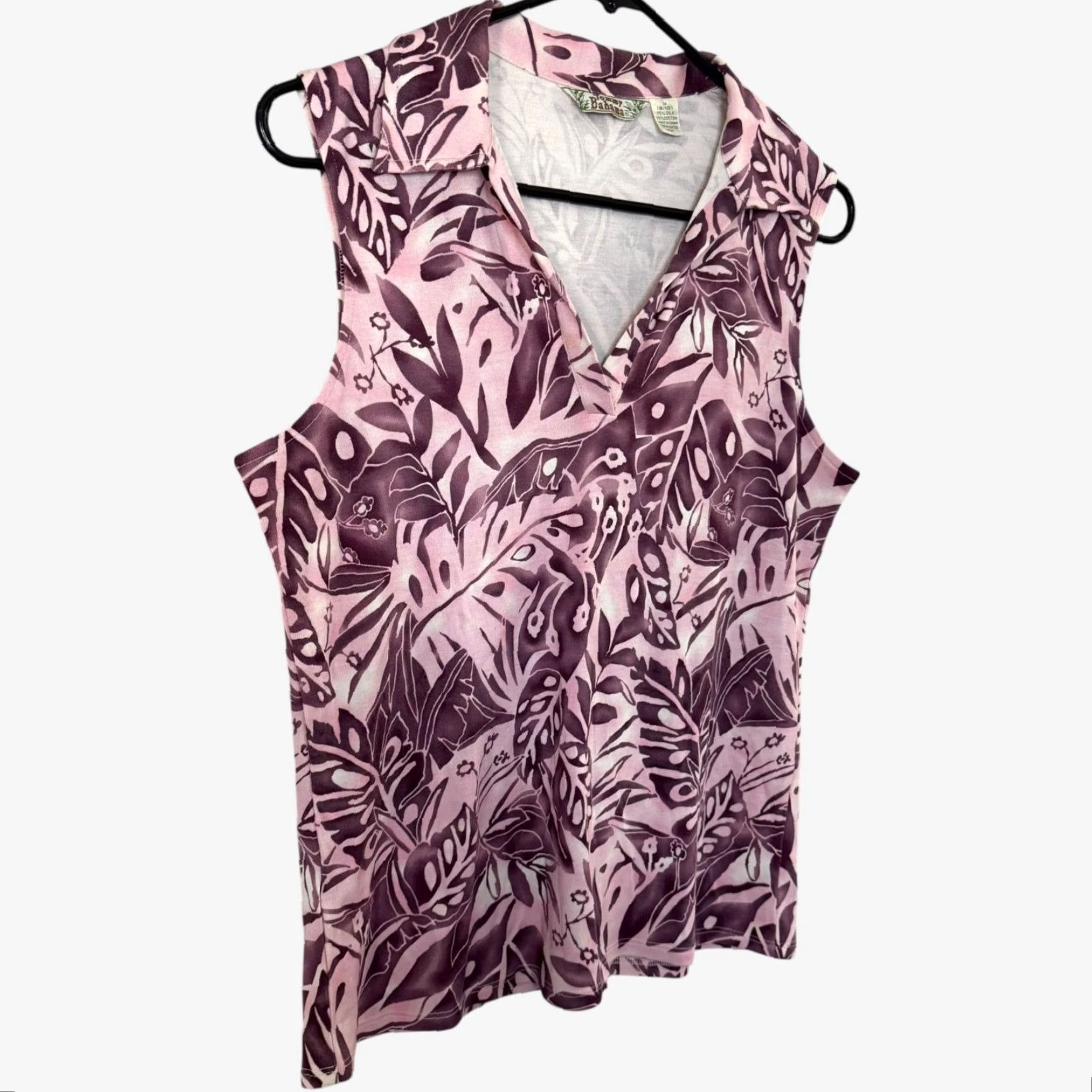 Tommy Bahama VINTAGE Tommy Bahama Women's Tank Top Sleeveless V-Neck Silk Blend Purple M Floral Tropical Hawaiian Beach Size M / US 6-8 / IT 42-44 - 3 Thumbnail