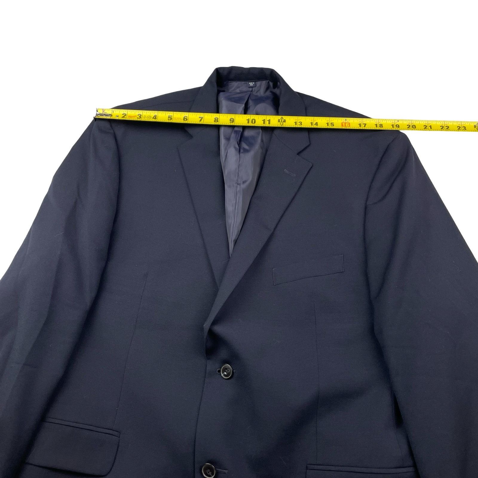 Jos. A. Bank Jos A Bank Men's Wool Blend 2-Button Tailored Fit Blazer Nav Size 46R - 9 Thumbnail