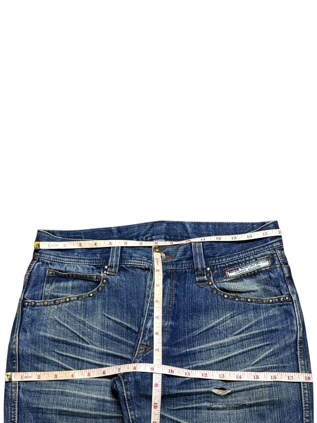 Japanese Brand Vintage Japanese Brand Mud Wash Studded Bootcut Jeans Size US 32 / EU 48 - 12 Thumbnail