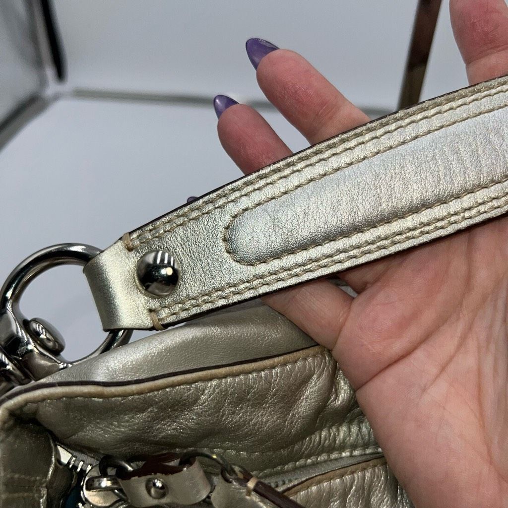 Coach COACH Signature ZOE HOBO Khaki/metallic Jacquard Leather Bag Size ONE SIZE - 6 Thumbnail