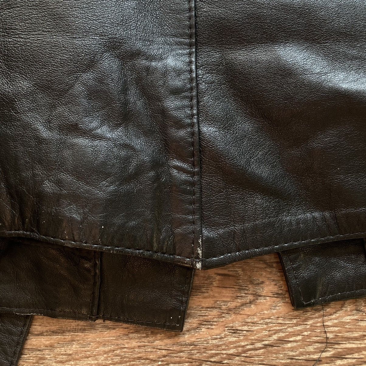20471120 Vintage Italian Punk Leather Jacket 80’s Avant Garde Style Size S / US 4 / IT 40 - 11 Thumbnail