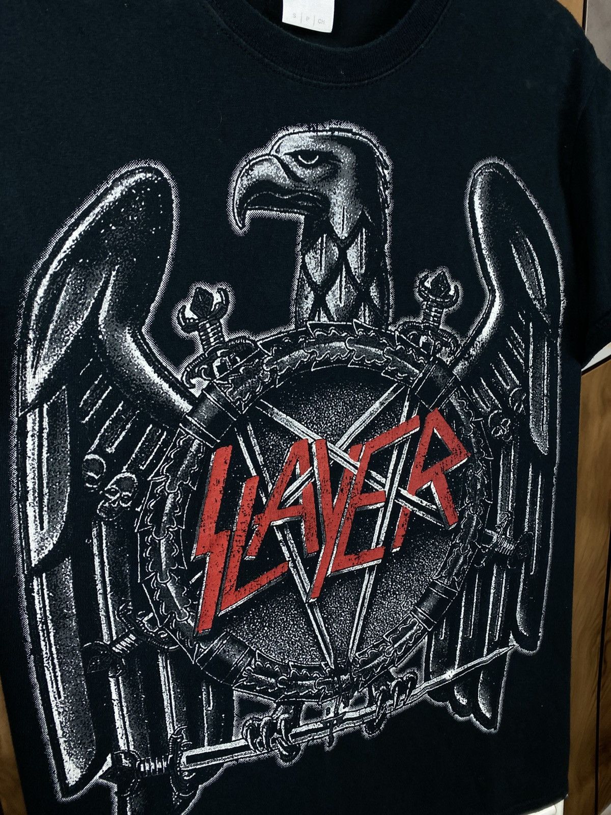 Band Tees 🎸Vintage 00s T-Shirt Slayer Silver Eagle Overprint Rock Tee🎸 Size US S / EU 44-46 / 1 - 3 Thumbnail