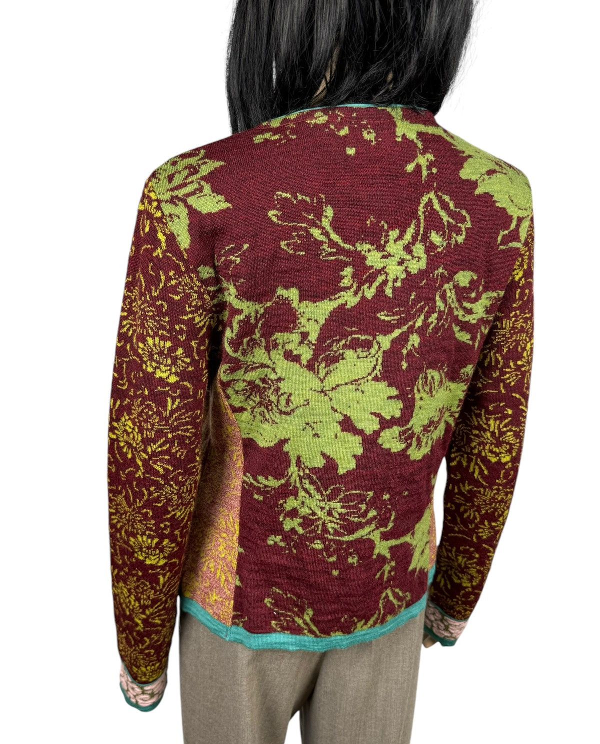 Designer Eva Claudi Embroidered Zip Sweater Floral Printed size L Size L / US 10 / IT 46 - 9 Thumbnail