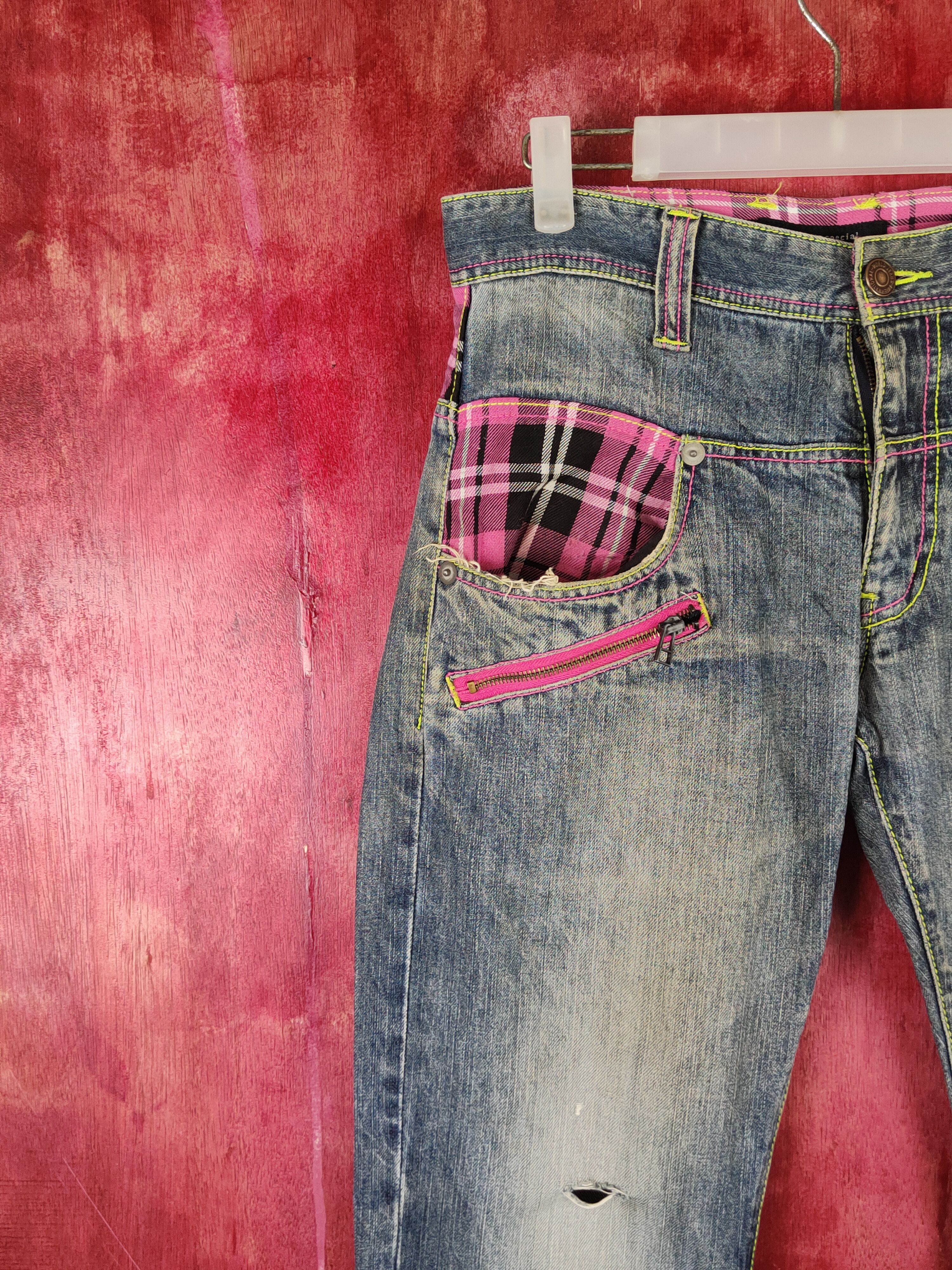 Japanese Brand Memory Special Dark Blue Faded Multipocket Denim #S1617 Size 31" - 3 Thumbnail