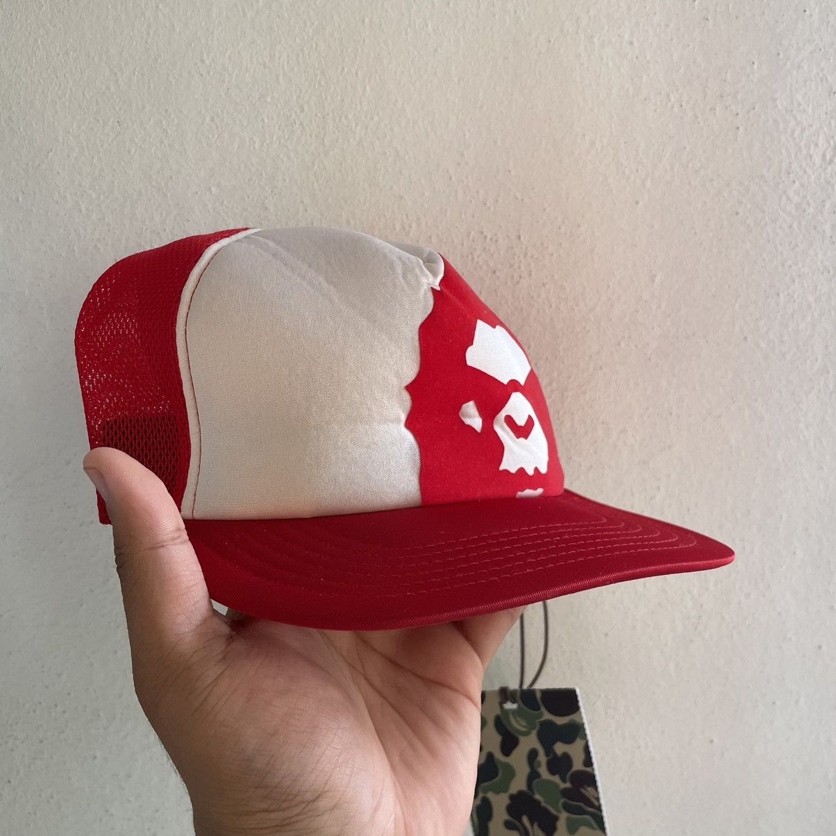 Bape Vintage Bape Mad Face Mesh Trucker Cap Size ONE SIZE - 3 Thumbnail
