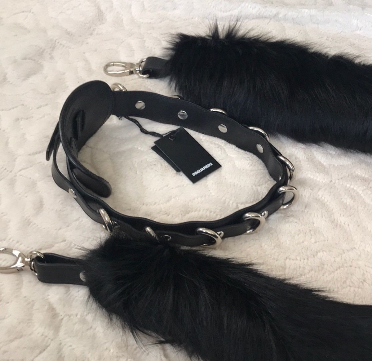 Dsquared2 Iconic Shoulder leather strap with fur tail Size ONE SIZE - 5 Thumbnail