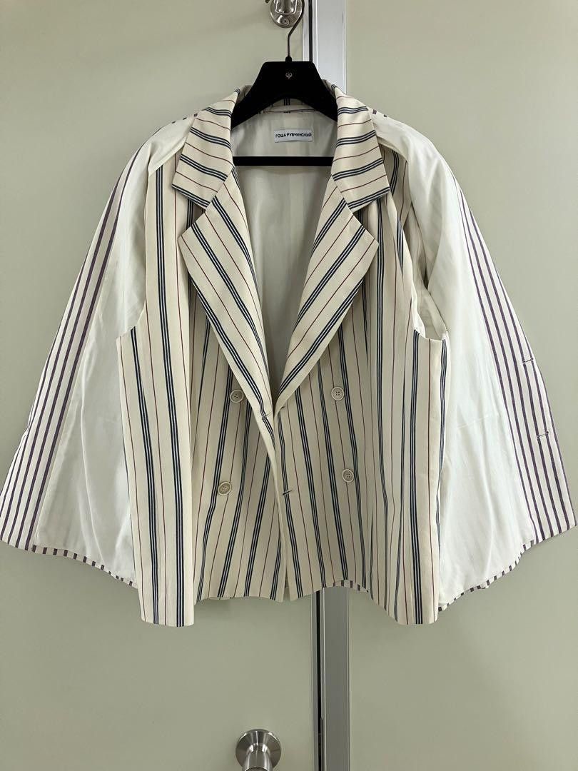 Gosha Rubchinskiy Gosha Rubchinskiy Double Layered Striped Blazer Size 38R - 2 Thumbnail
