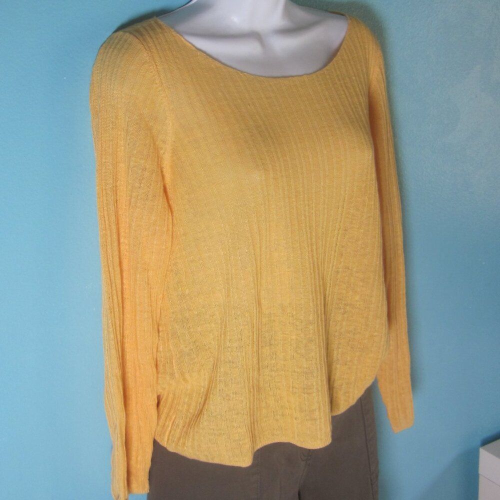 Eileen Fisher Eileen Fisher Womens Size M Organic Linen Rib Knit Sweater Orange / Yellow Size M / US 6-8 / IT 42-44 - 6 Thumbnail