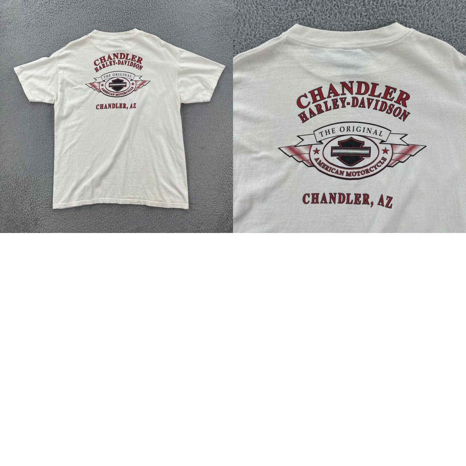 Harley Davidson VINTAGE Harley-Davidson Motorcycles Mens XL White T Shirt Chandler Arizona Y2K Size US XL / EU 56 / 4 - 10 Thumbnail