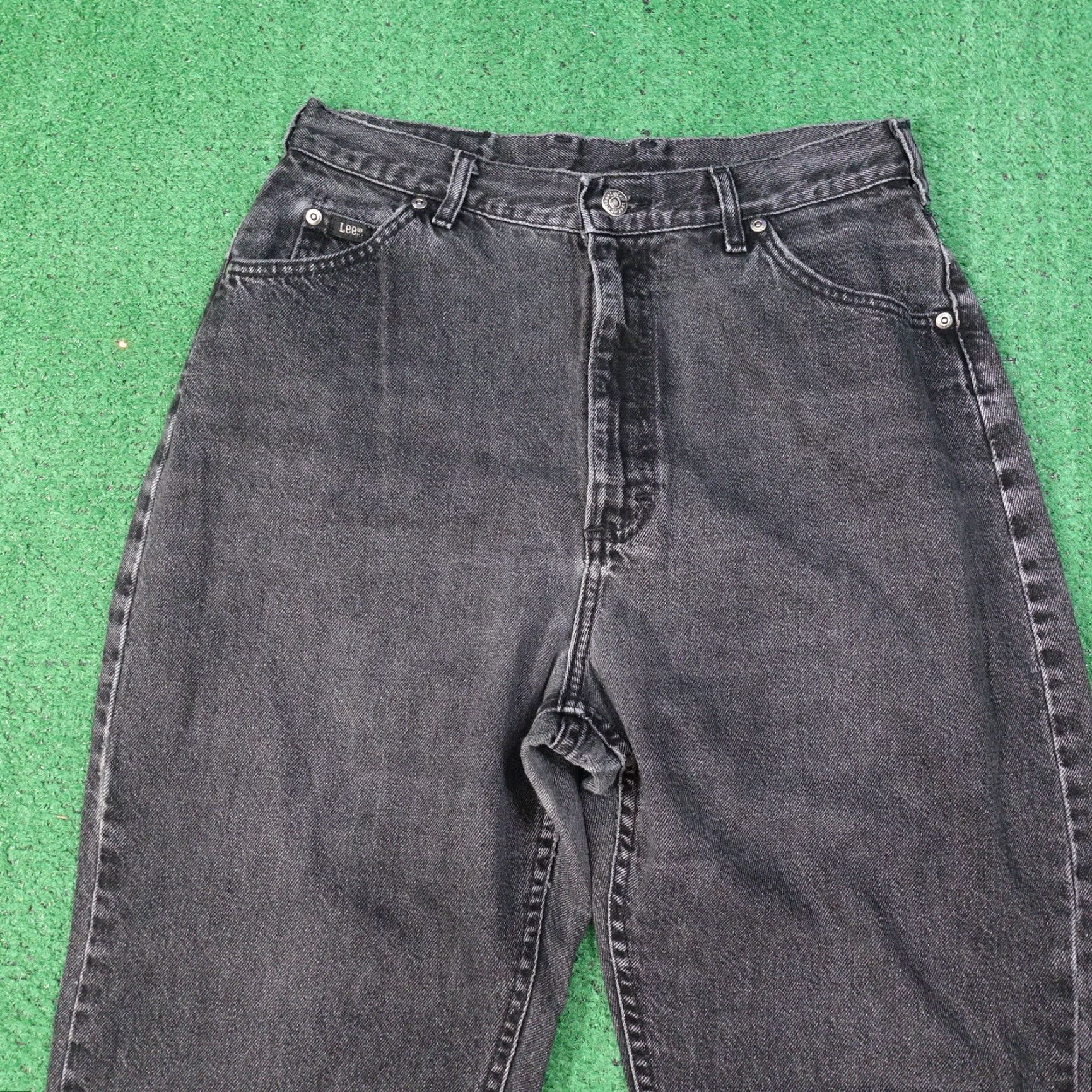 Lee VINTAGE LEE BLACK TAPERED JEANS WOMENS 16 REGULAR 30X31 USA MADE Size 38" / US 16 / IT 52 - 2 Thumbnail