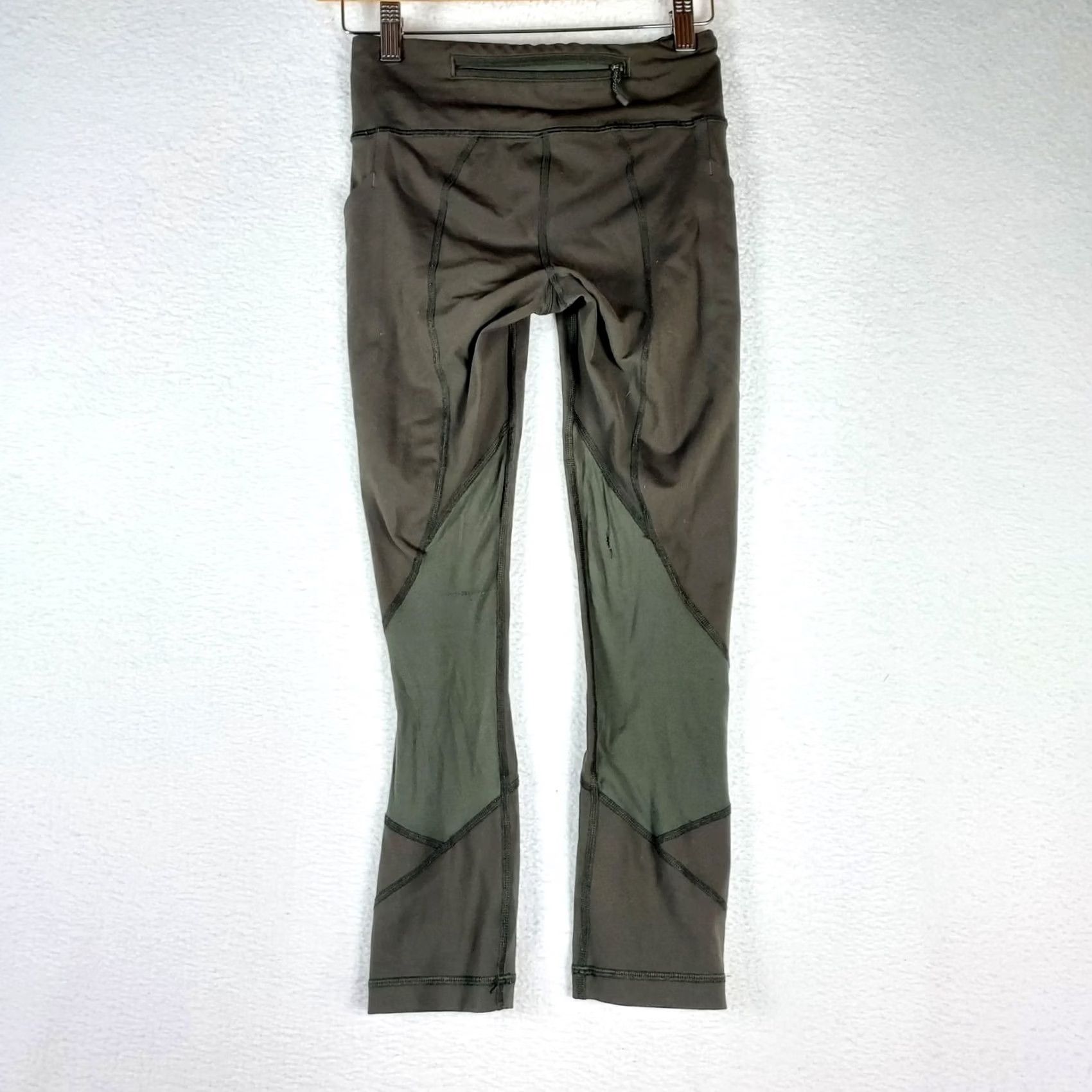 Lululemon VINTAGE Lululemon Fast and Free Leggings Women Size 2 Green Nulux Crop Yoga Pants Size 26" / US 2 / IT 38 - 2 Thumbnail