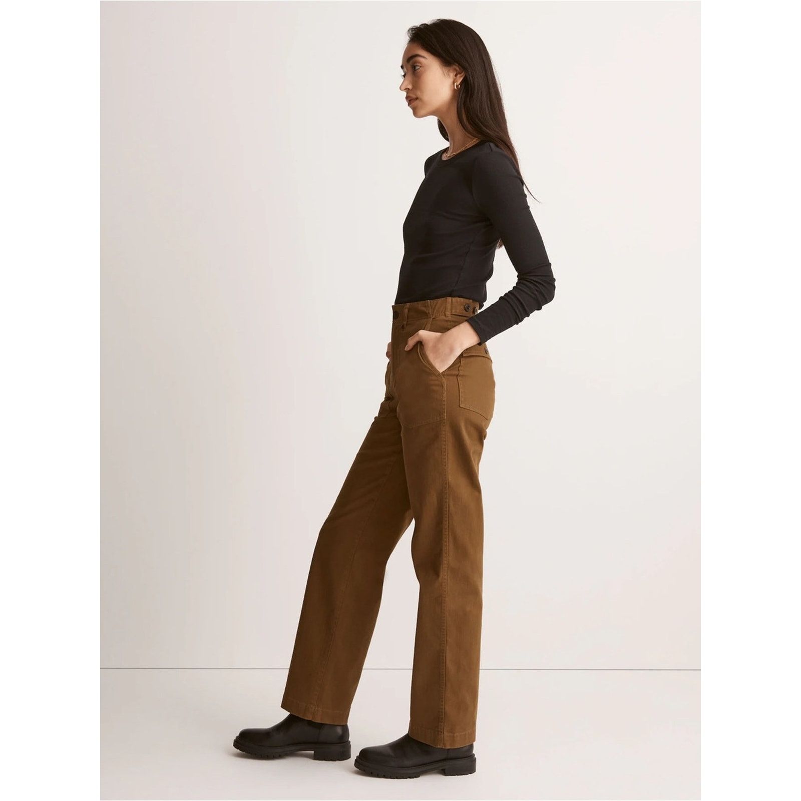 Madewell Madewell The Perfect Vintage WideLeg Utility Pant Womens 25T Size 25" / US 0 / IT 36 - 2 Thumbnail