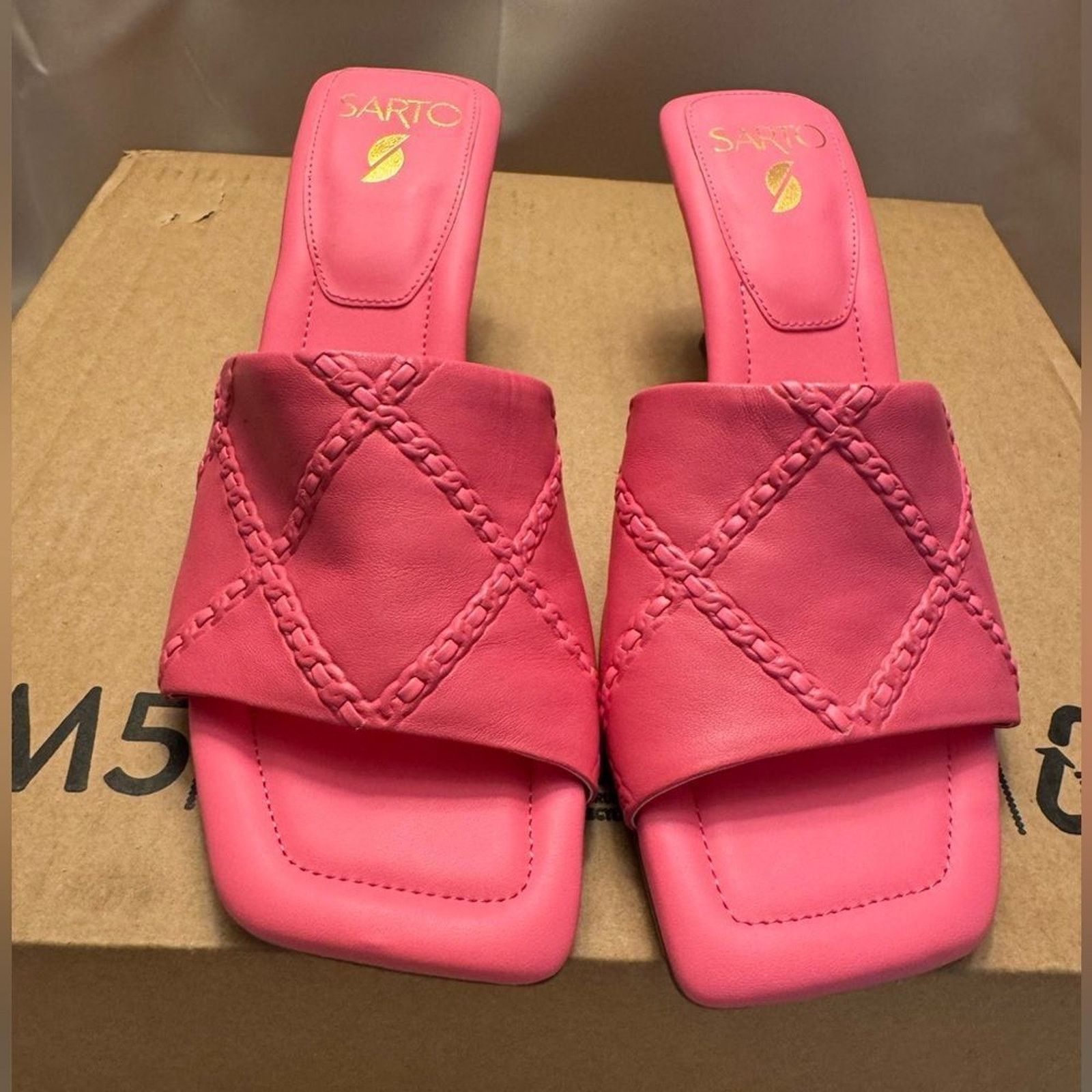 Franco Sarto Franco Sarto Barbiecore Pink square toe quilted leather 8 Size US 8 / IT 38 - 2 Thumbnail