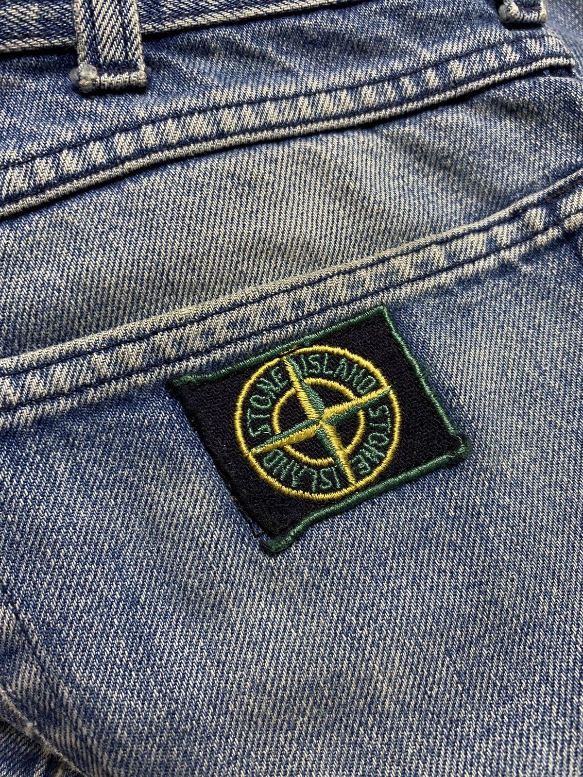 Stone Island Stone island vintage green badge tab blue denim jeans 90s Size US 31 - 4 Thumbnail