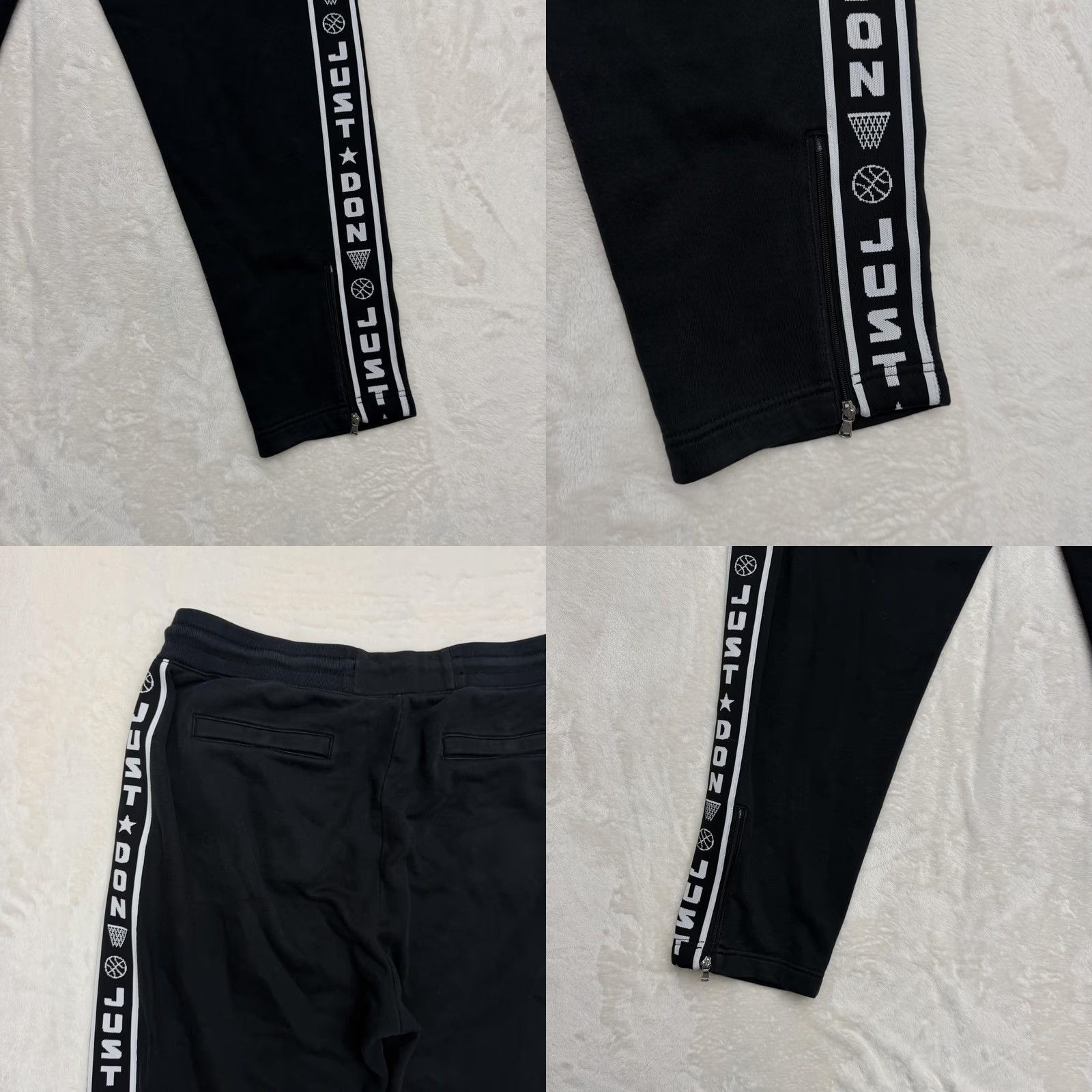 Just Don Just Don All City Sweatpants Track Pants Mens XXL Black Side Stripe Pockets Ribbed Adjustable Waist Size US 39 - 8 Thumbnail