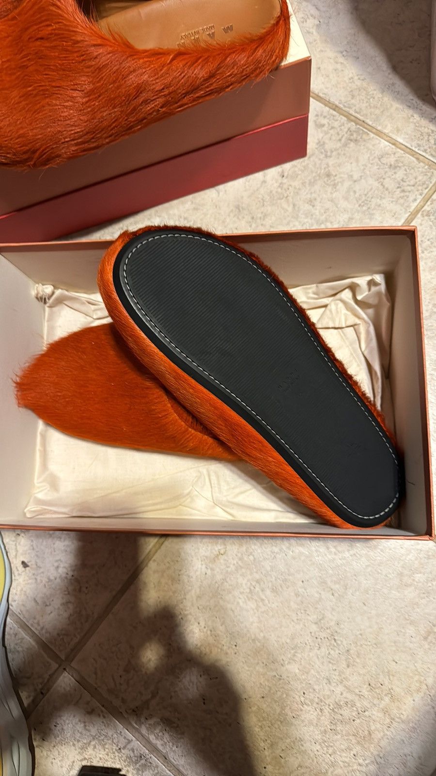 Marni Marni Fussbett Sabot Long Hair calfskin Orange Easy Mule 44 Size US 11 / EU 44 - 7 Thumbnail