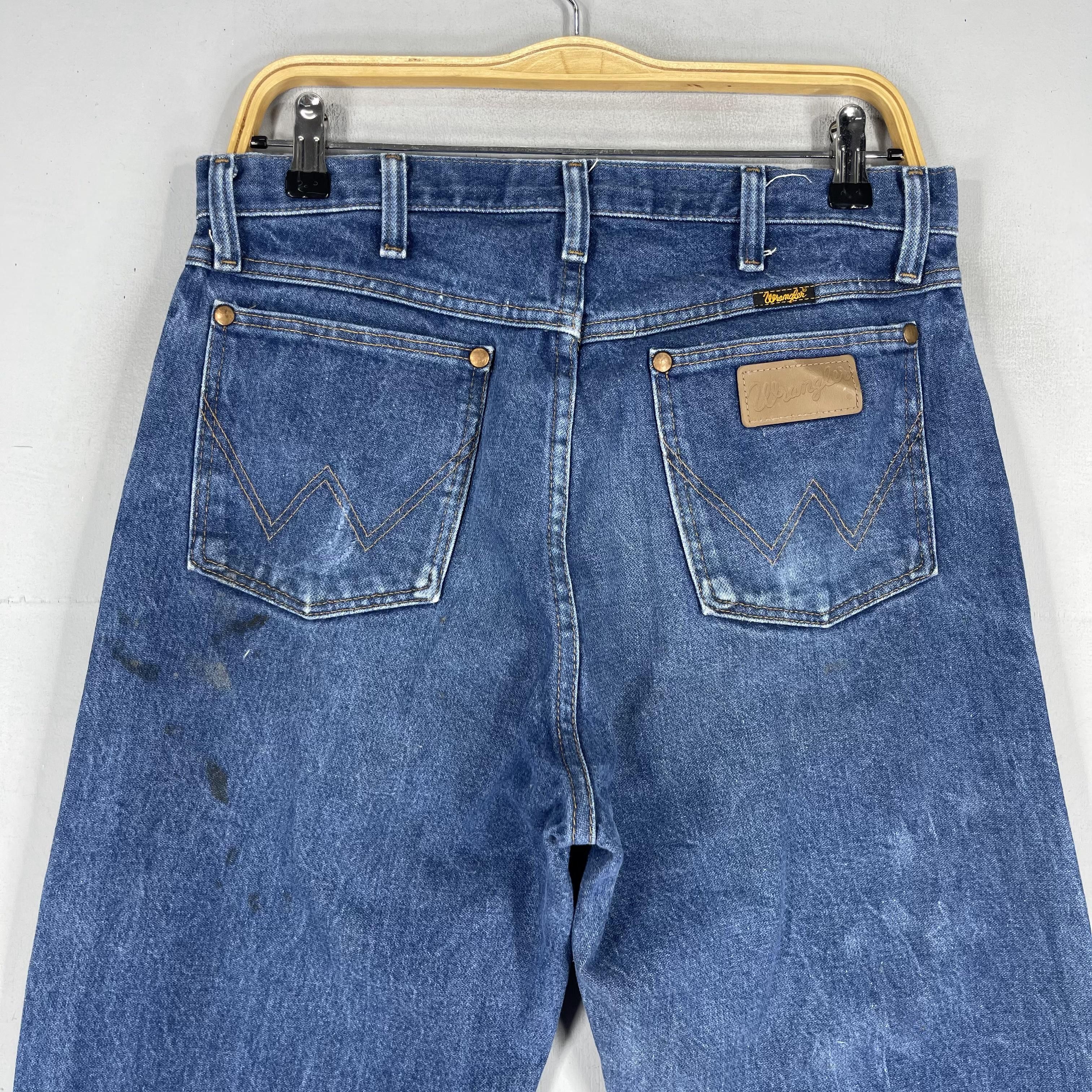 Vintage × Wrangler W31 L38 Vintage Wrangler Distressed Dirty Dark Wash Jeans Size US 31 - 9 Thumbnail