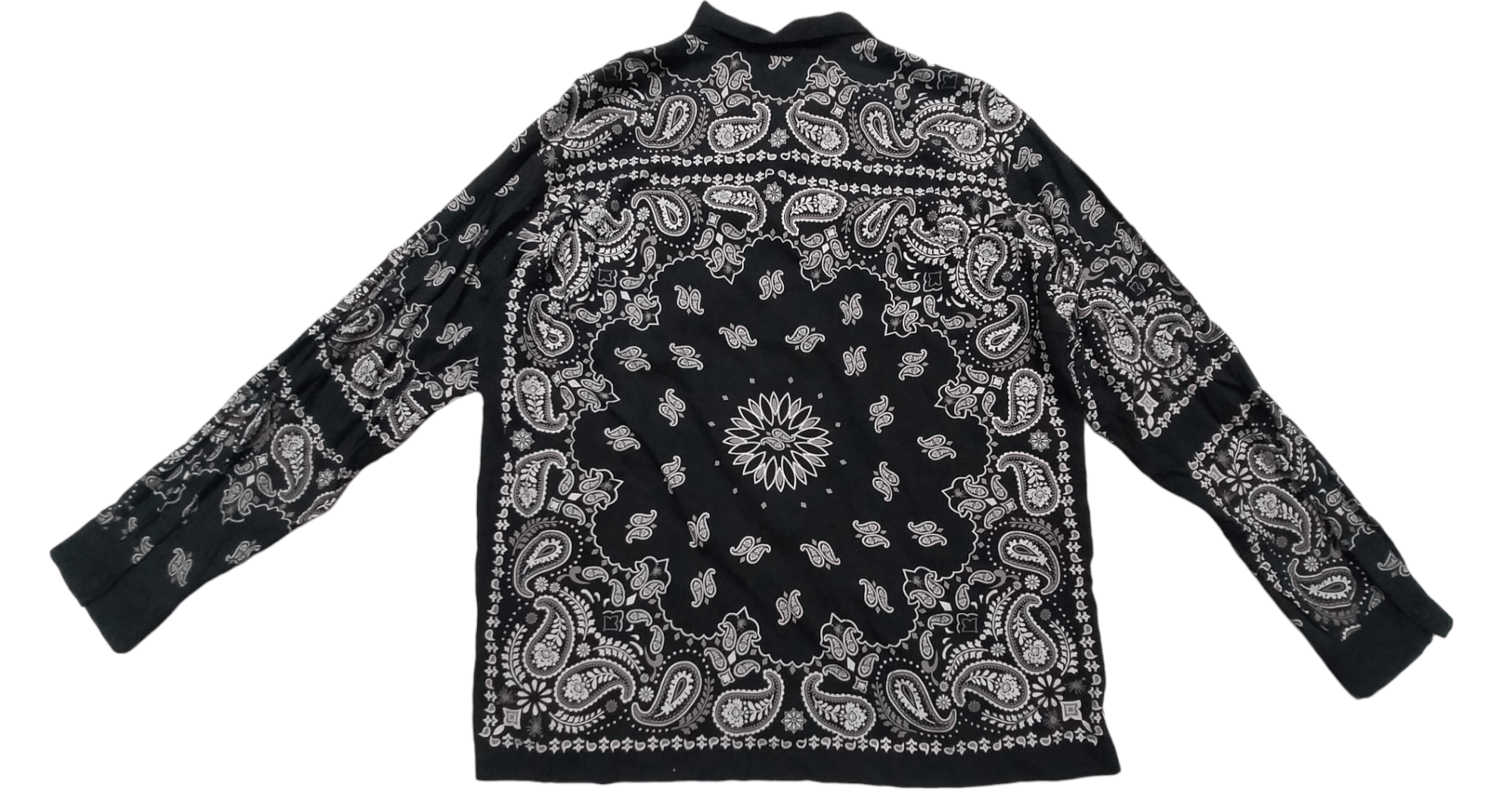 GU × Japanese Brand × Maison MIHARA YASUHIRO 🔥 MIHARAYASUHIRO BLACK PASLEY BOWLING BUTTON UP TEE Size US L / EU 52-54 / 3 - 2 Thumbnail