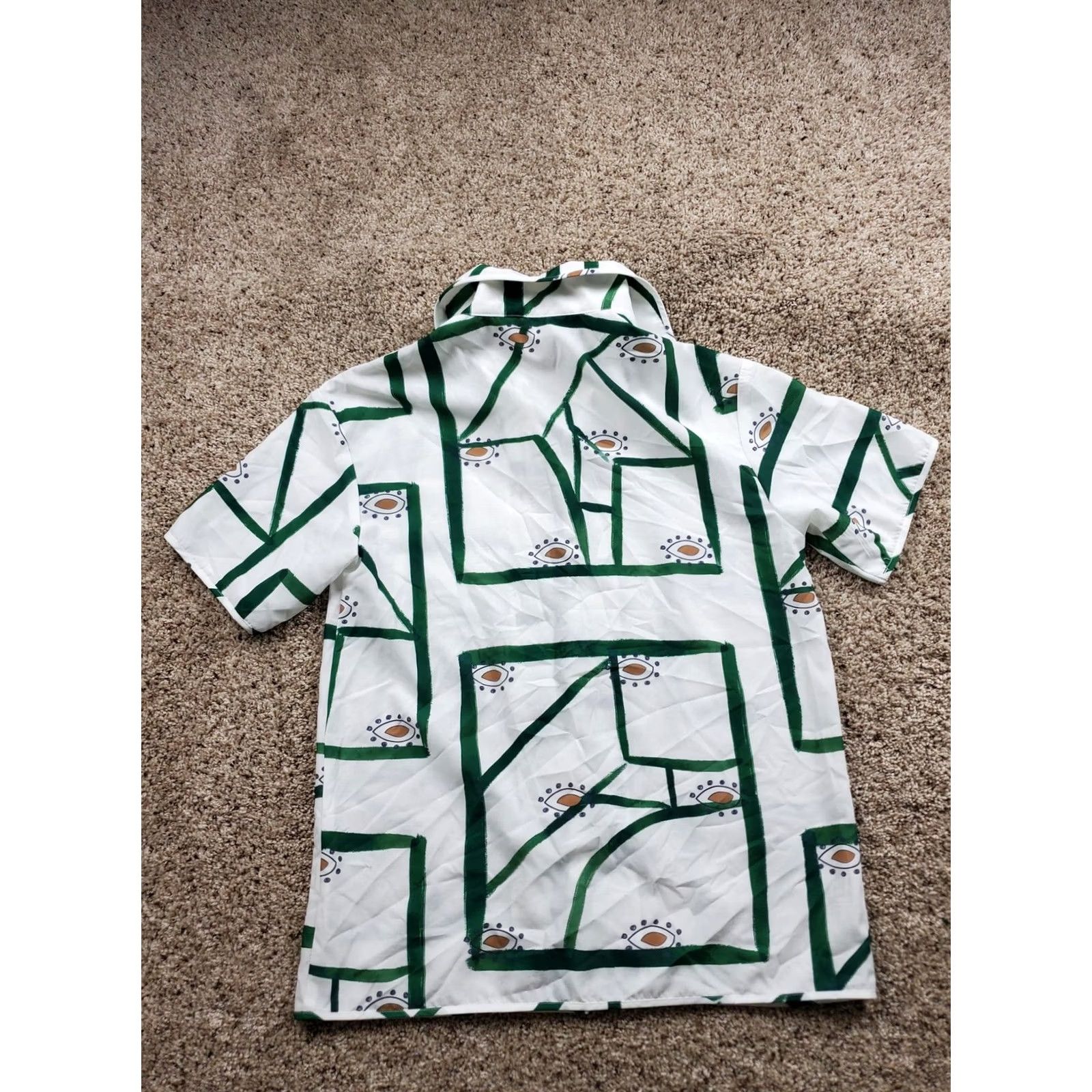 Vintage Commense Shirt Womens Small Geometric Abstract Print Short Sleeve Button Up NWT Size S / US 4 / IT 40 - 6 Thumbnail