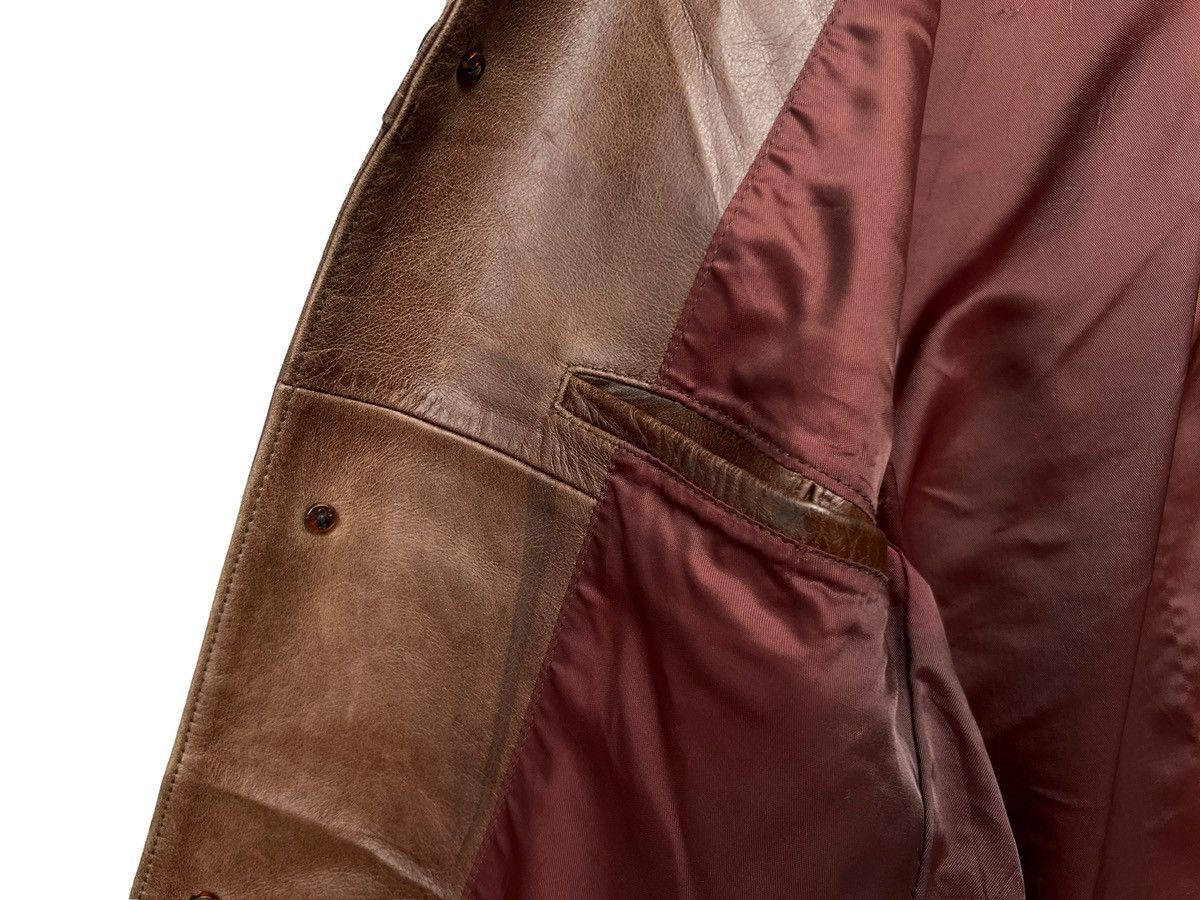 Vintage Vintage Atelier Sab Soft Brown Leather Jacket Trench Coat Size US S / EU 44-46 / 1 - 8 Thumbnail