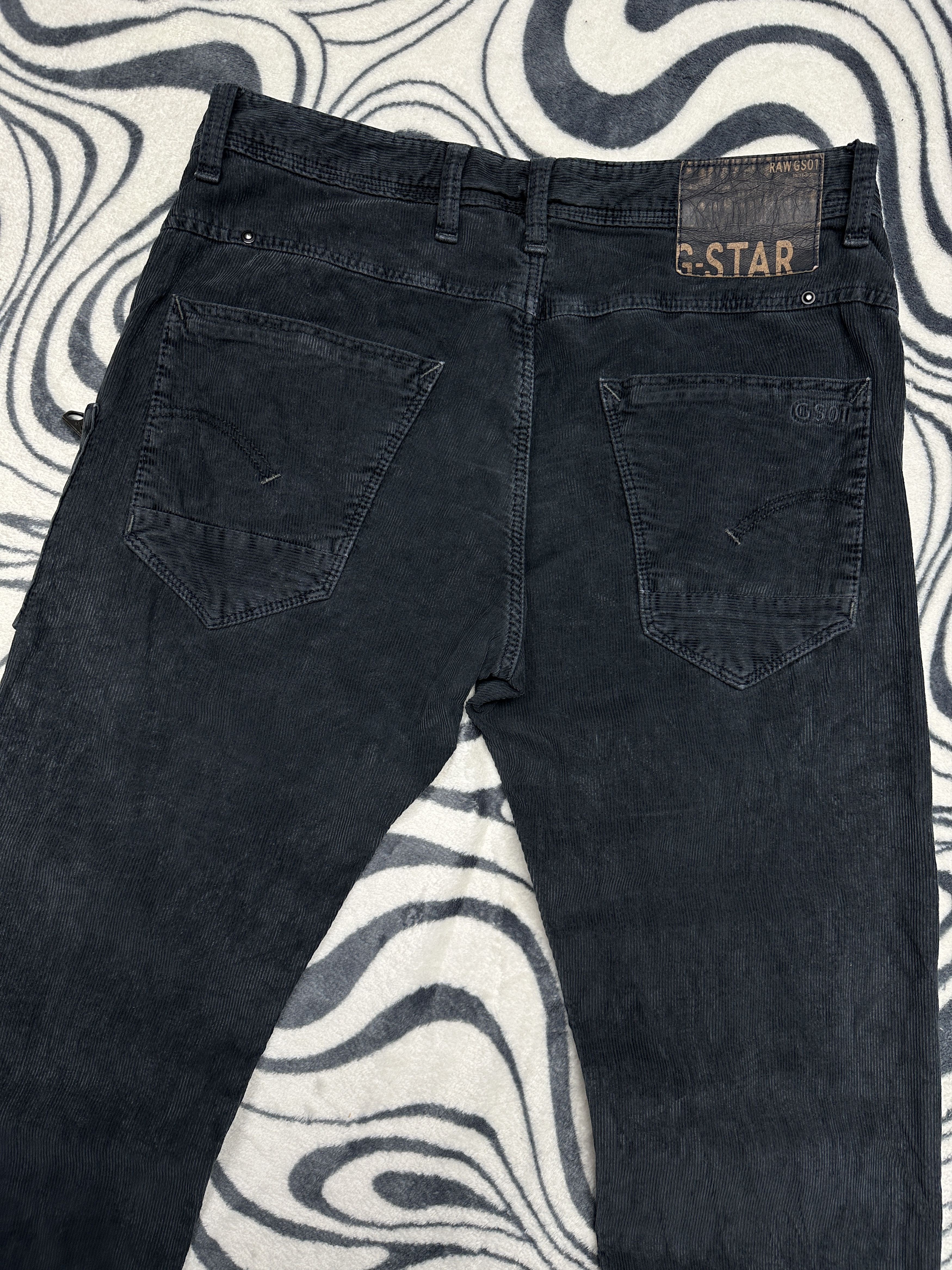 G-Star G Star Raw Mens Biker Morris Low Tapered COJ Corduroy Pants Size US 33 - 9 Thumbnail