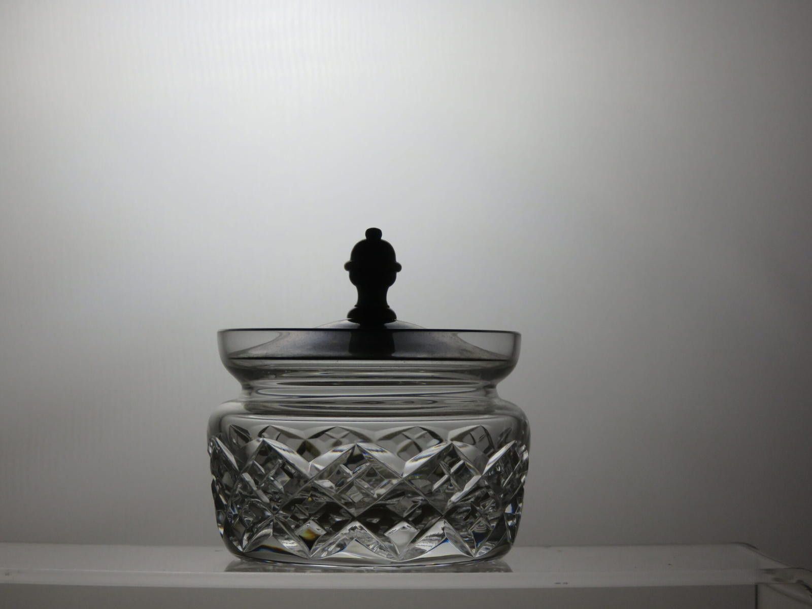 Starter Stuart Crystal Cut Glass Storage Trinket Box Silver Lid Size ONE SIZE - 3 Thumbnail