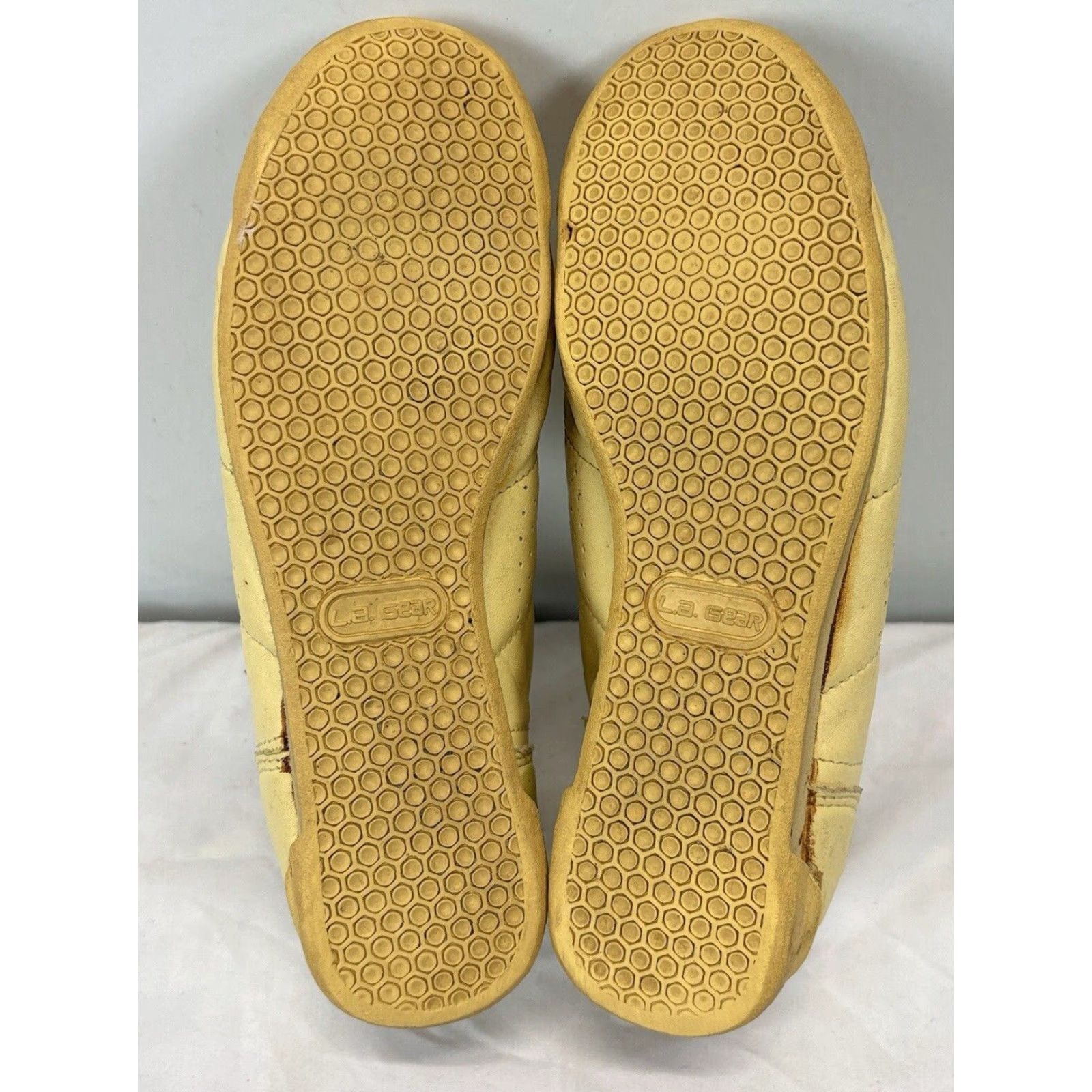 La Gear VINTAGE LA Gear Hi Top Sneakers Shoes Women’s Size 7 Yellow 80s Athletic Leather Lace Up Size M / US 6-8 / IT 42-44 - 5 Thumbnail