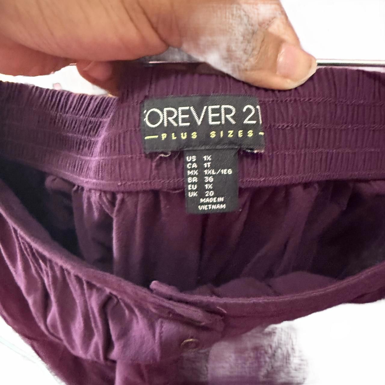Forever 21 Forever 21 Plus Size Purple Button-Up Skirt Size 40" / US 18 - 3 Thumbnail