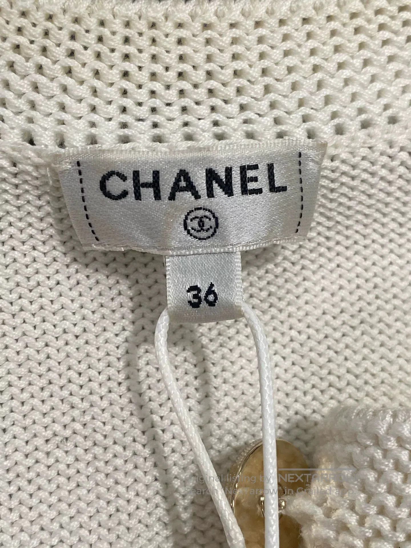 Chanel Chanel 21 Equestrian White Knit Cardigan. Size US XS / EU 42 / 0 - 4 Thumbnail